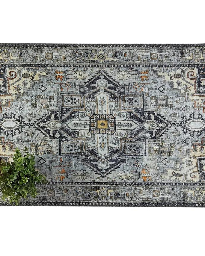 Diva Turkish Red Blue Gray Rug