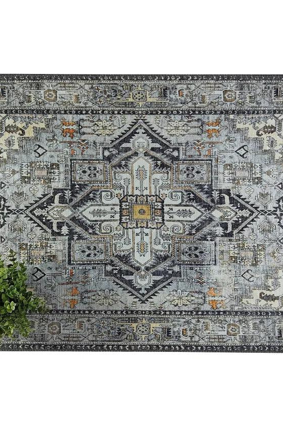 Diva Turkish Red Blue Gray Rug