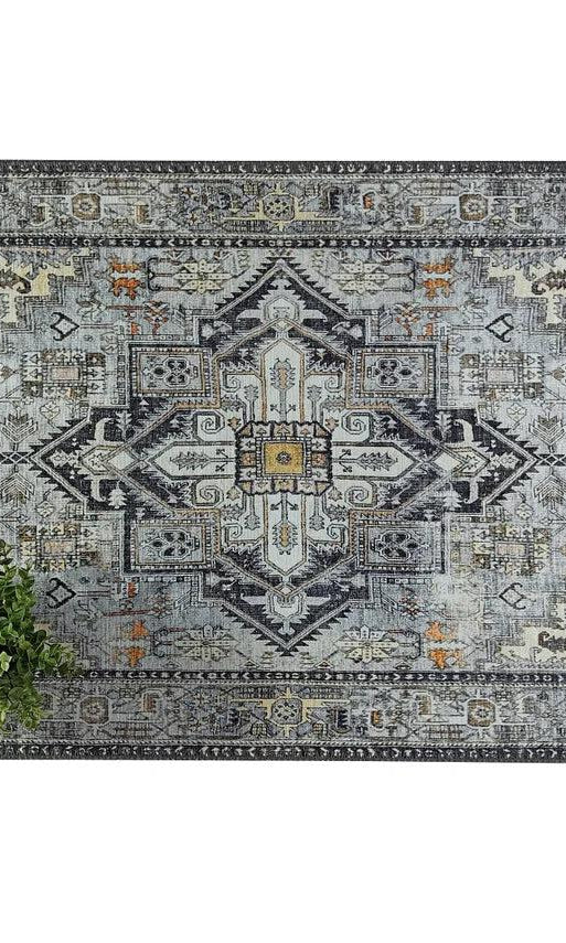 Diva Turkish Red Blue Gray Rug