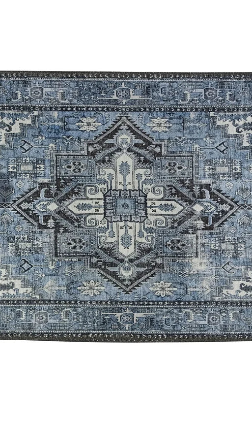 Diva Turkish Red Blue Gray Rug