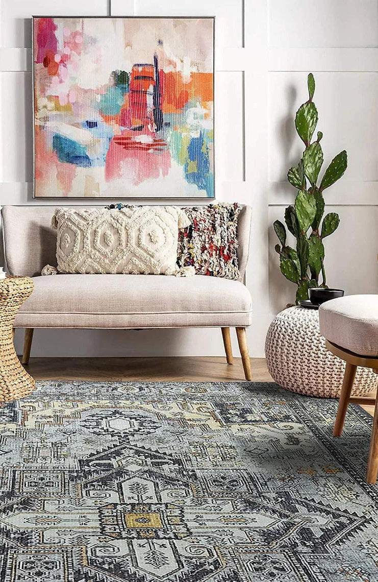 Diva Turkish Red Blue Gray Rug