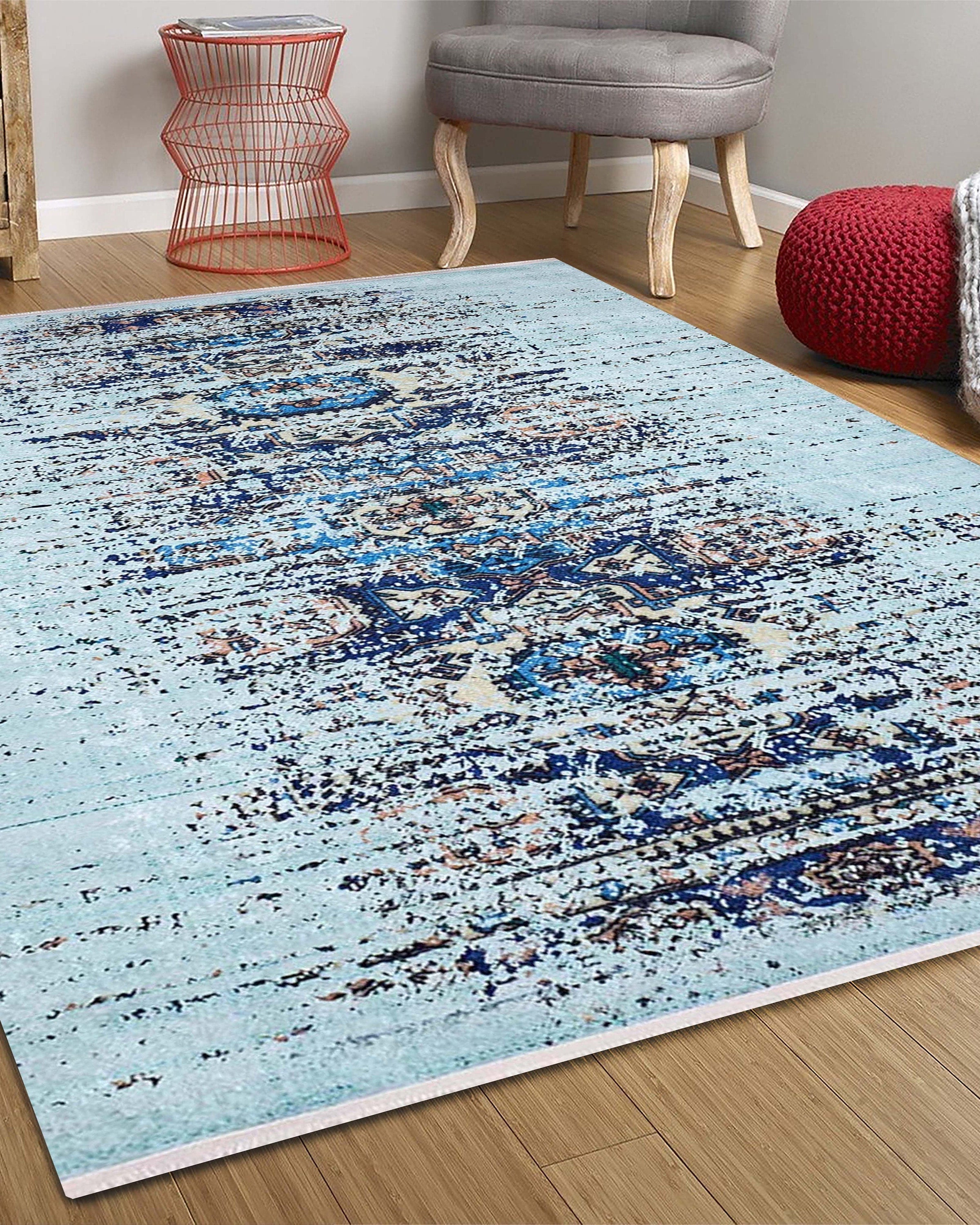 Efet Distressed Blue Turkish Rug