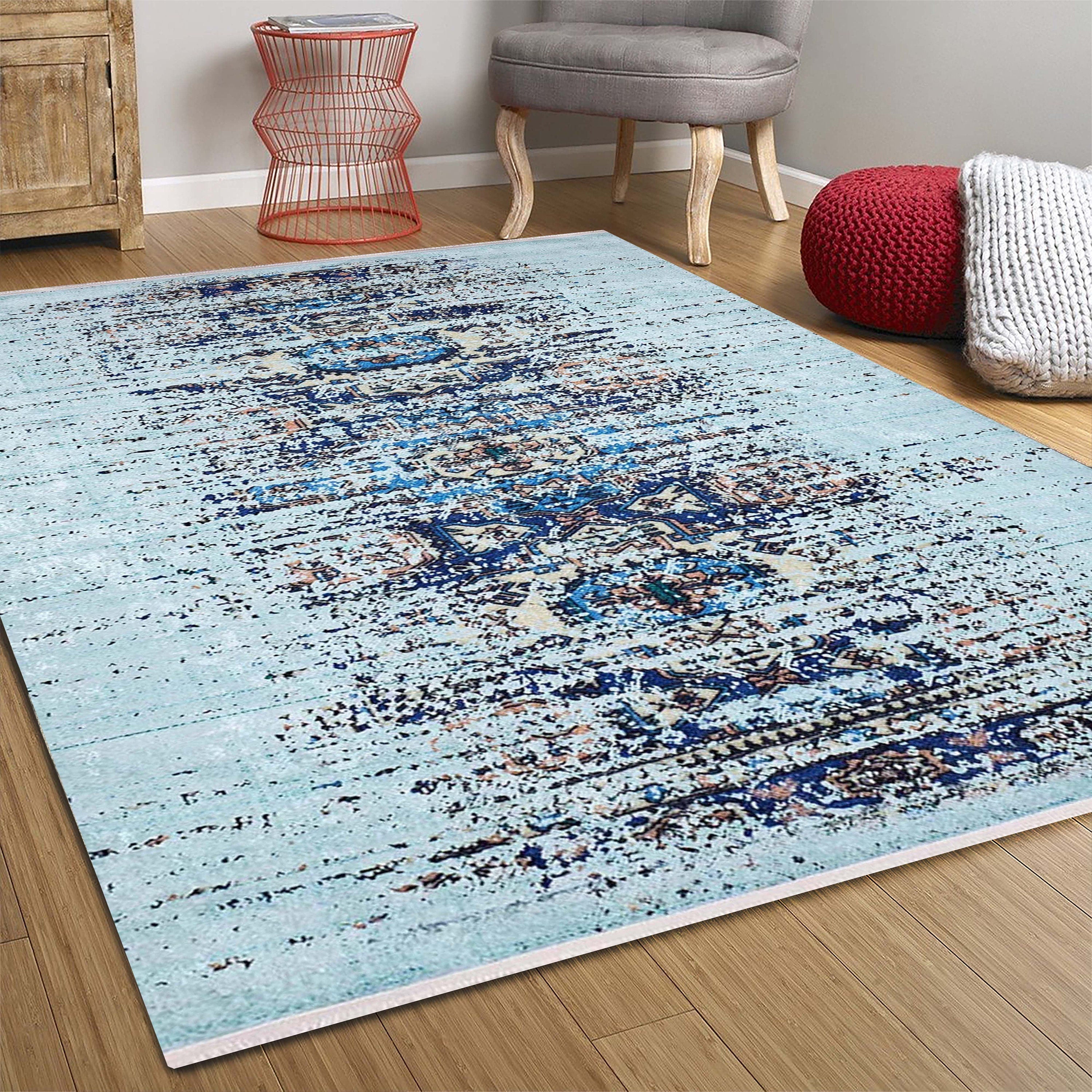 Efet Distressed Blue Turkish Rug