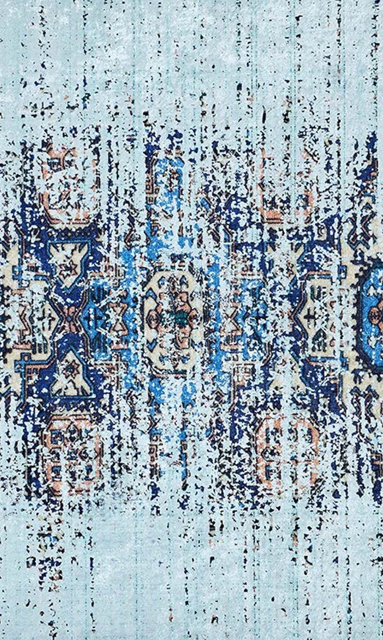 Efet Distressed Blue Turkish Rug