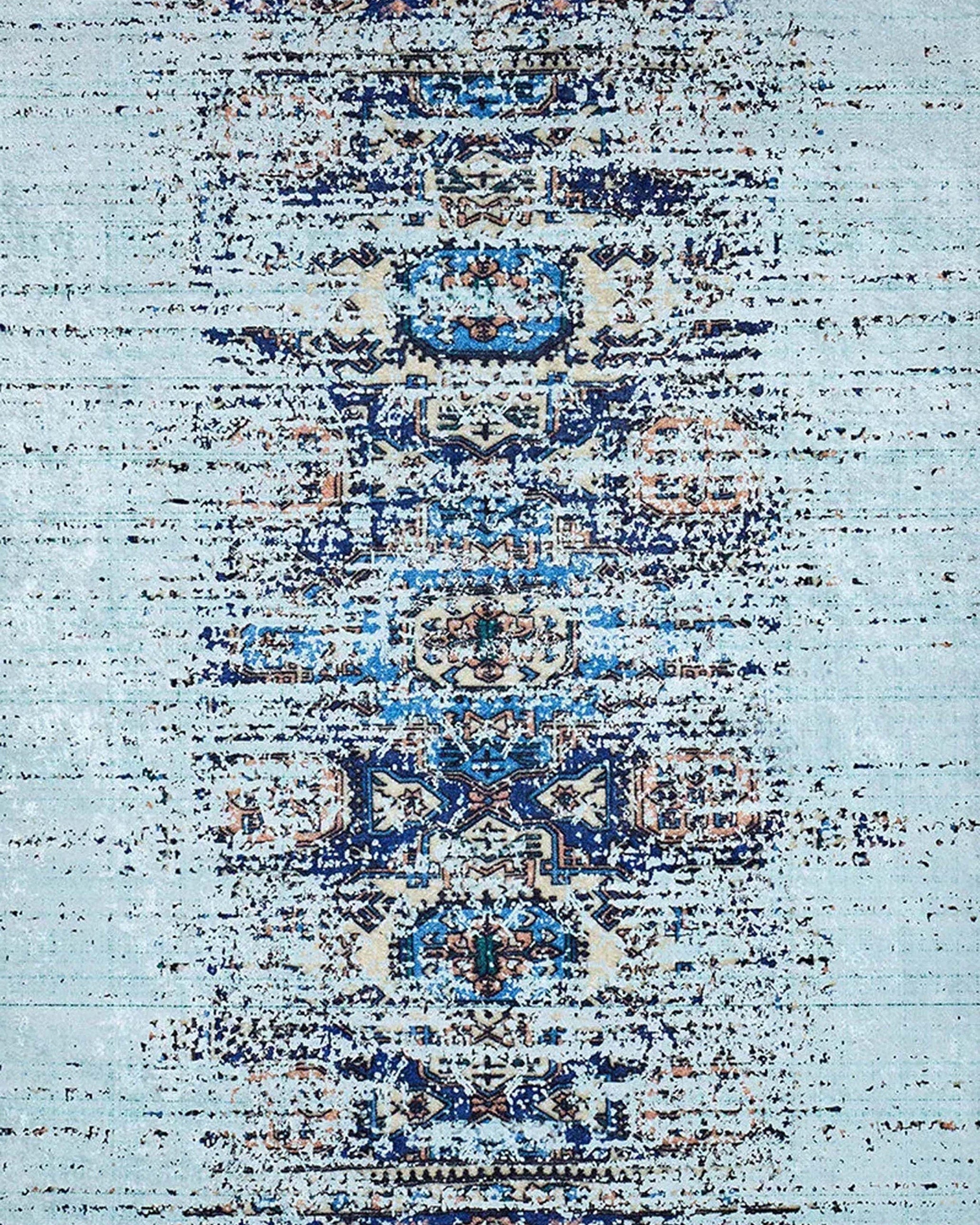 Efet Distressed Blue Turkish Rug