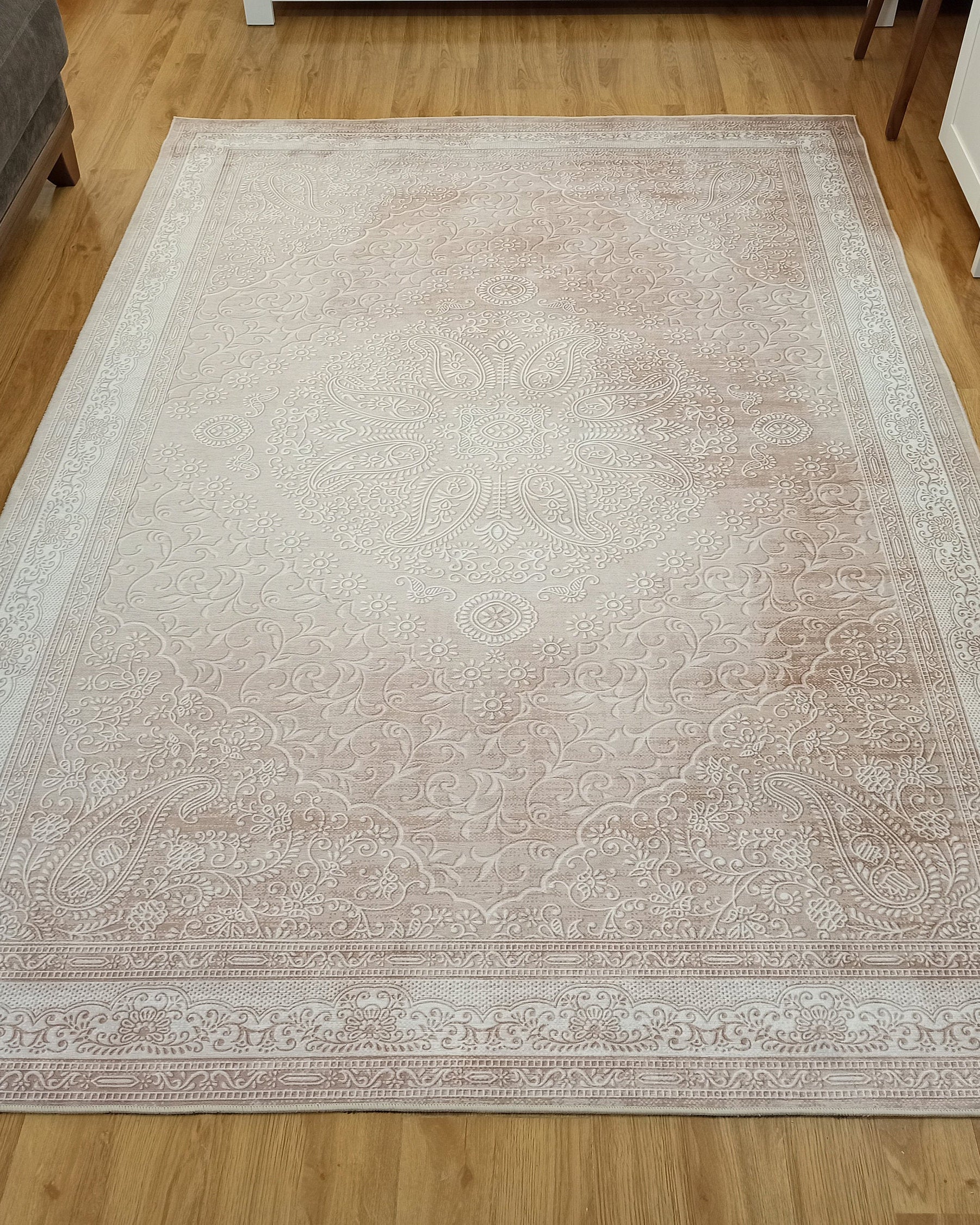 Ela Rug Faded Neutral Beige Vintage Area Rug