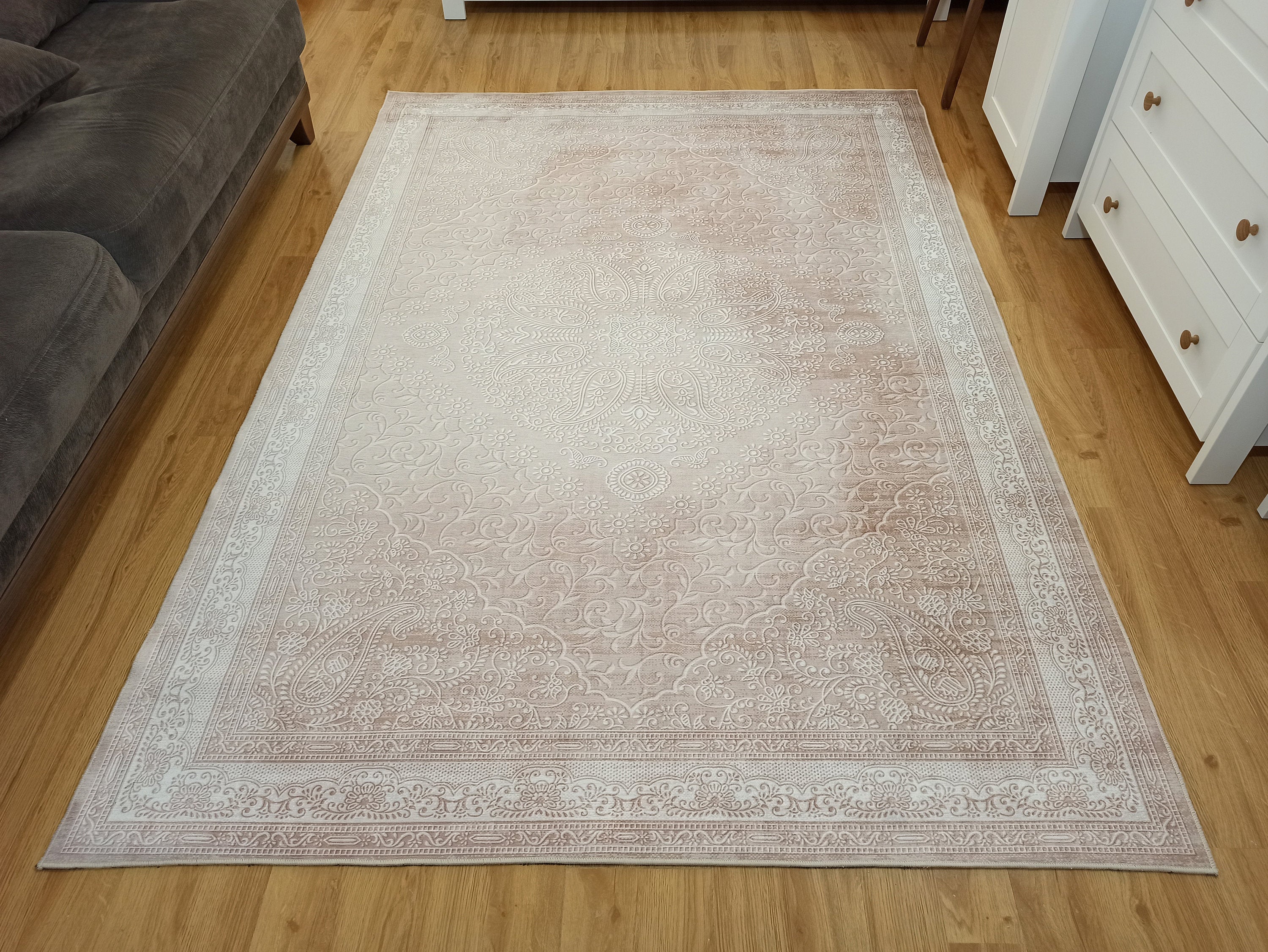 Ela Rug Faded Neutral Beige Vintage Area Rug