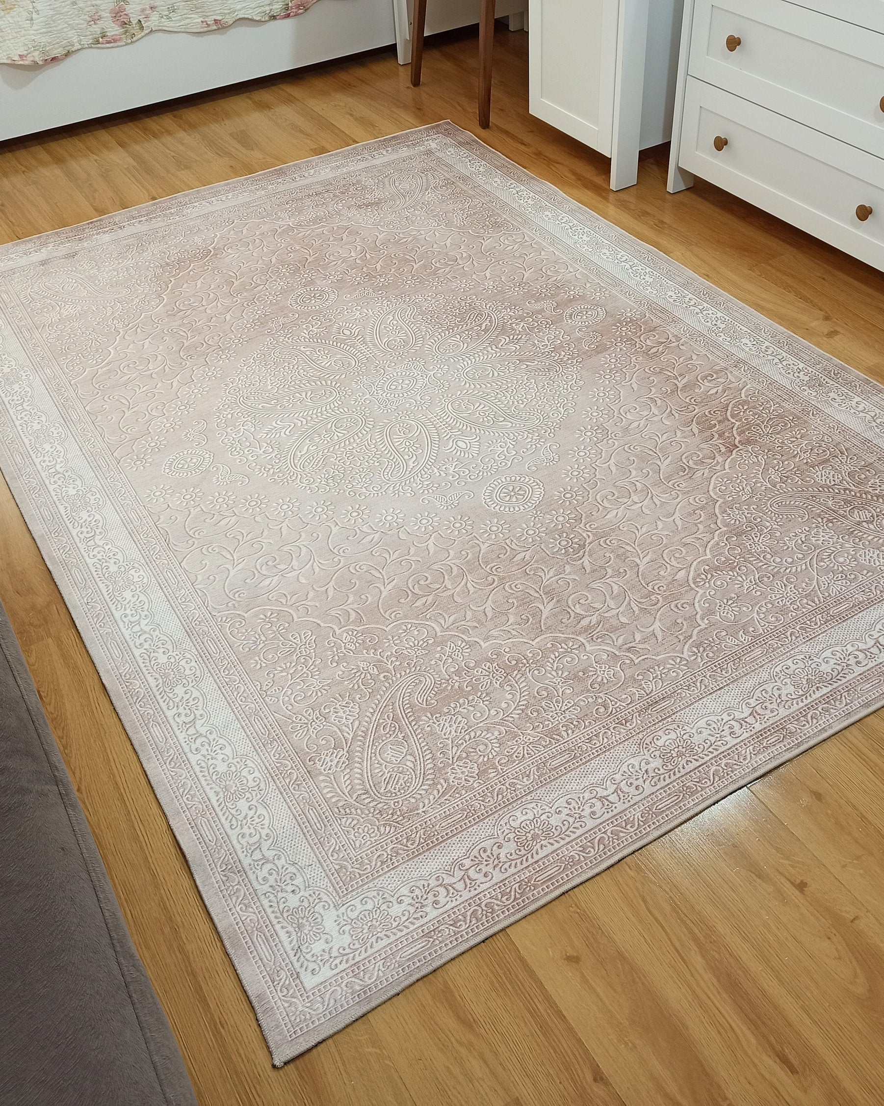 Ela Rug Faded Neutral Beige Vintage Area Rug