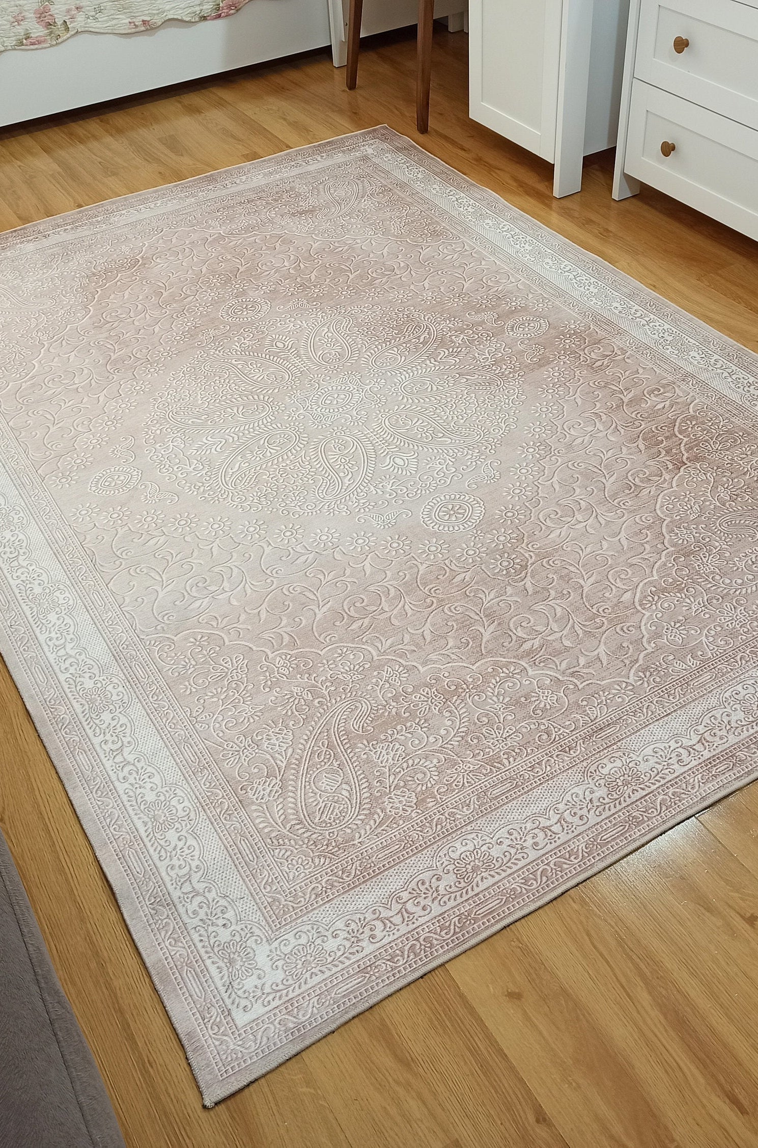 Ela Rug Faded Neutral Beige Vintage Area Rug