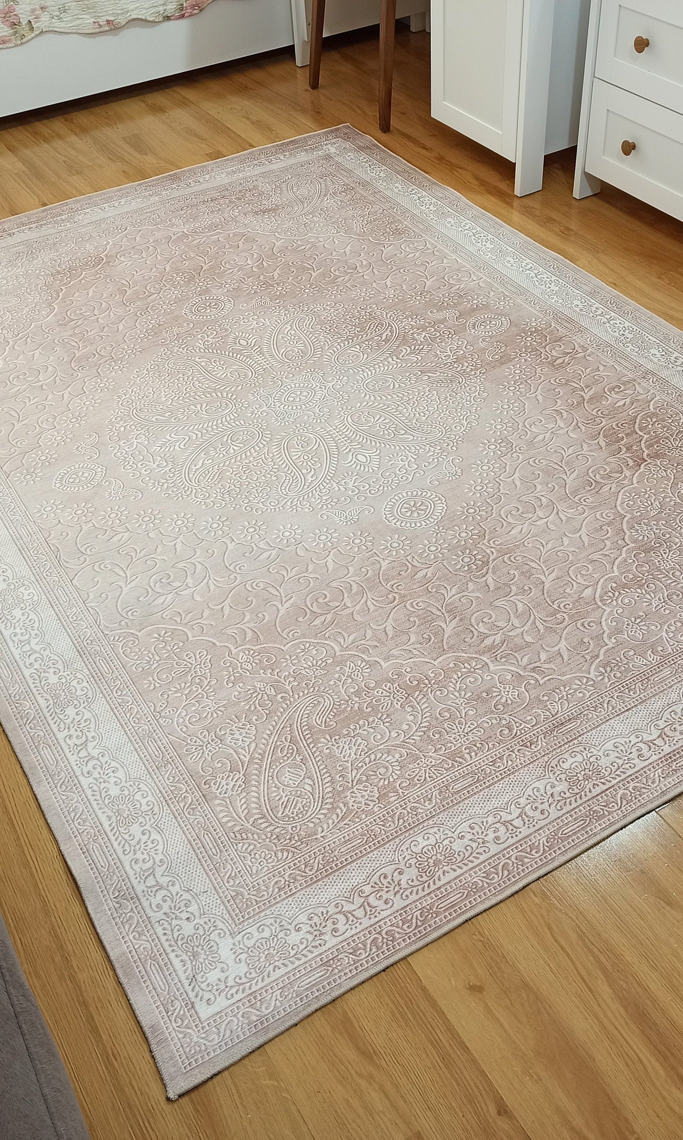 Ela Rug Faded Neutral Beige Vintage Area Rug