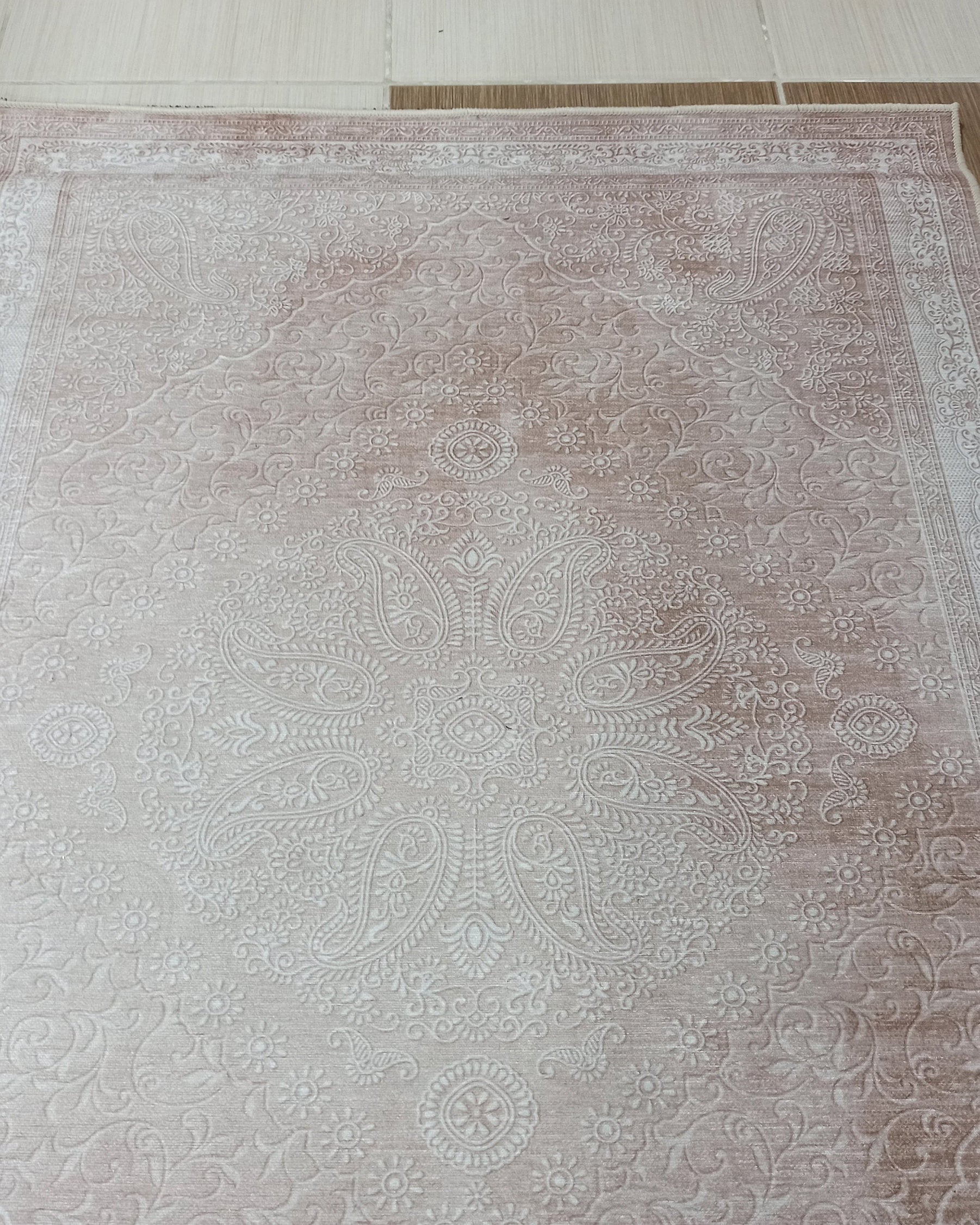 Ela Rug Faded Neutral Beige Vintage Area Rug