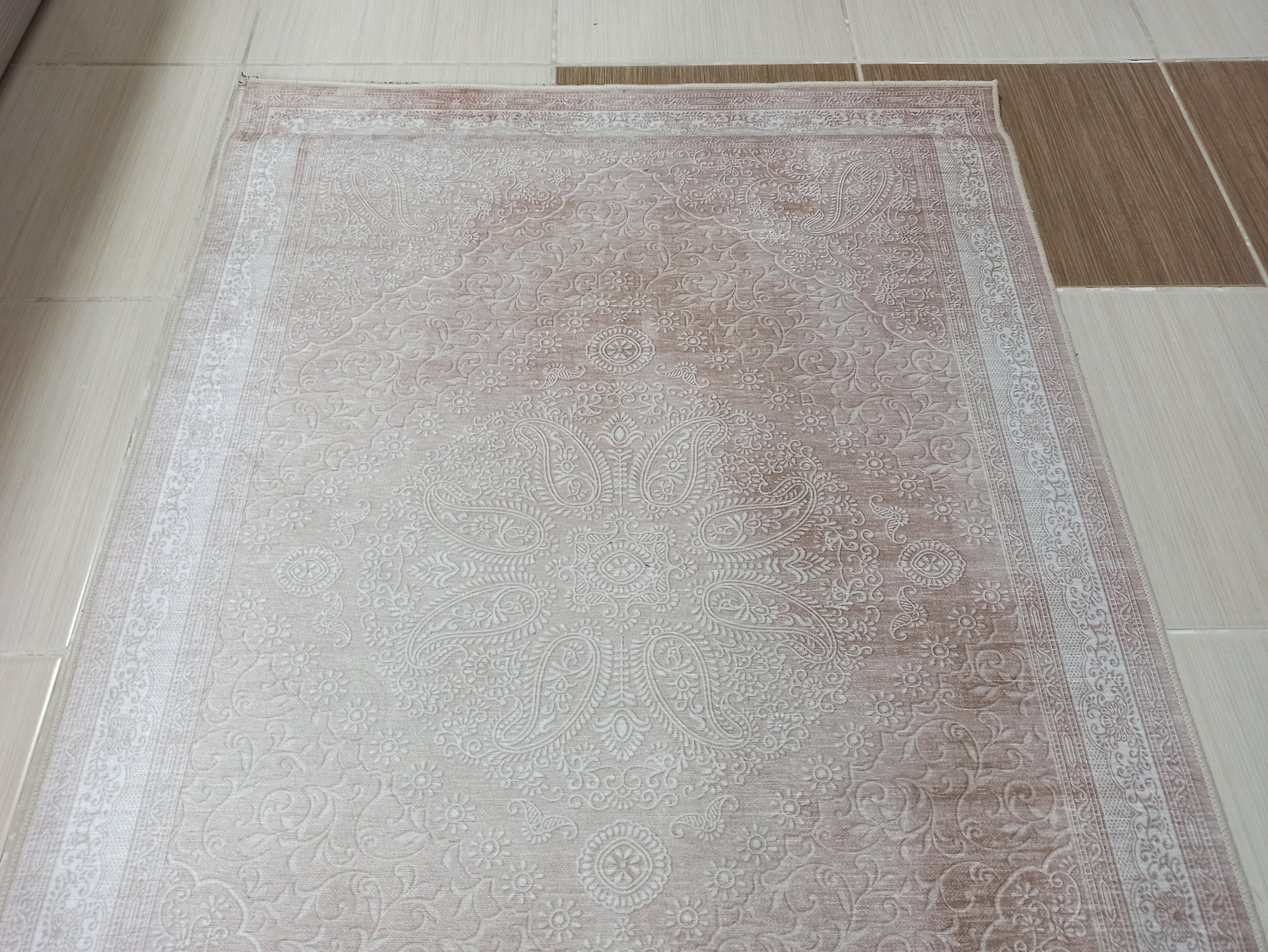 Ela Rug Faded Neutral Beige Vintage Area Rug
