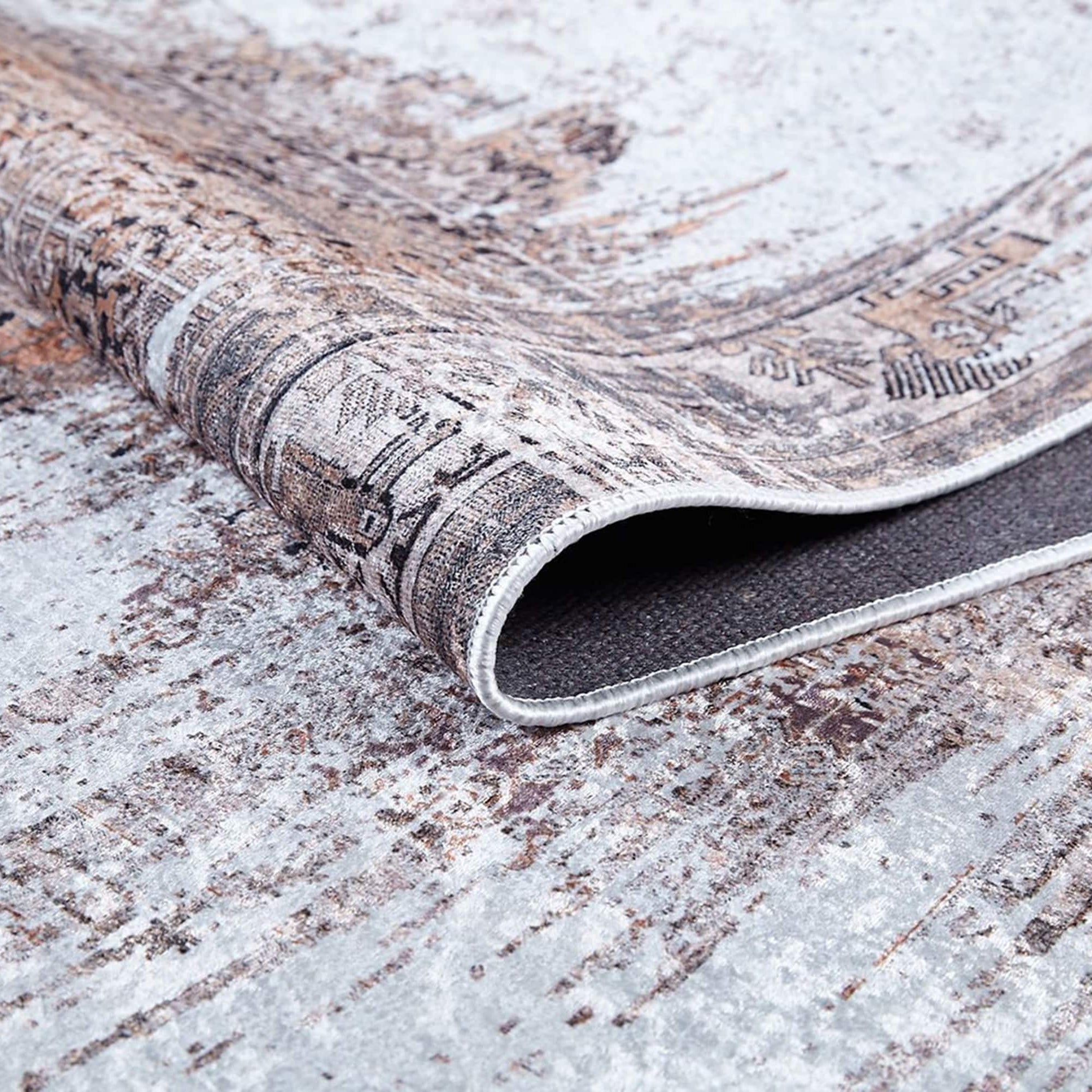 Elia Distressed Turkish Neutral Beige & Blush Rug