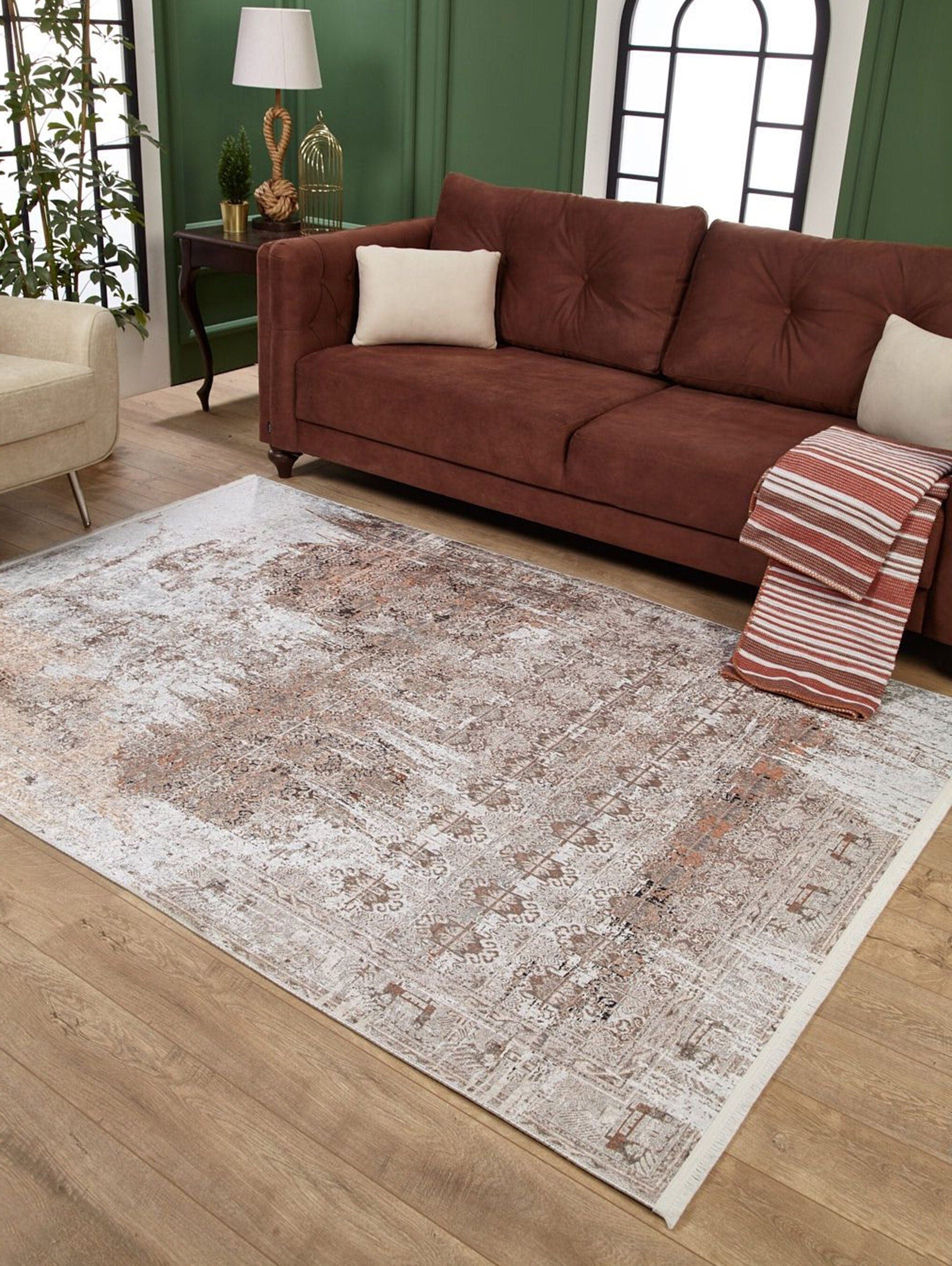 Elia Distressed Turkish Neutral Beige & Blush Rug