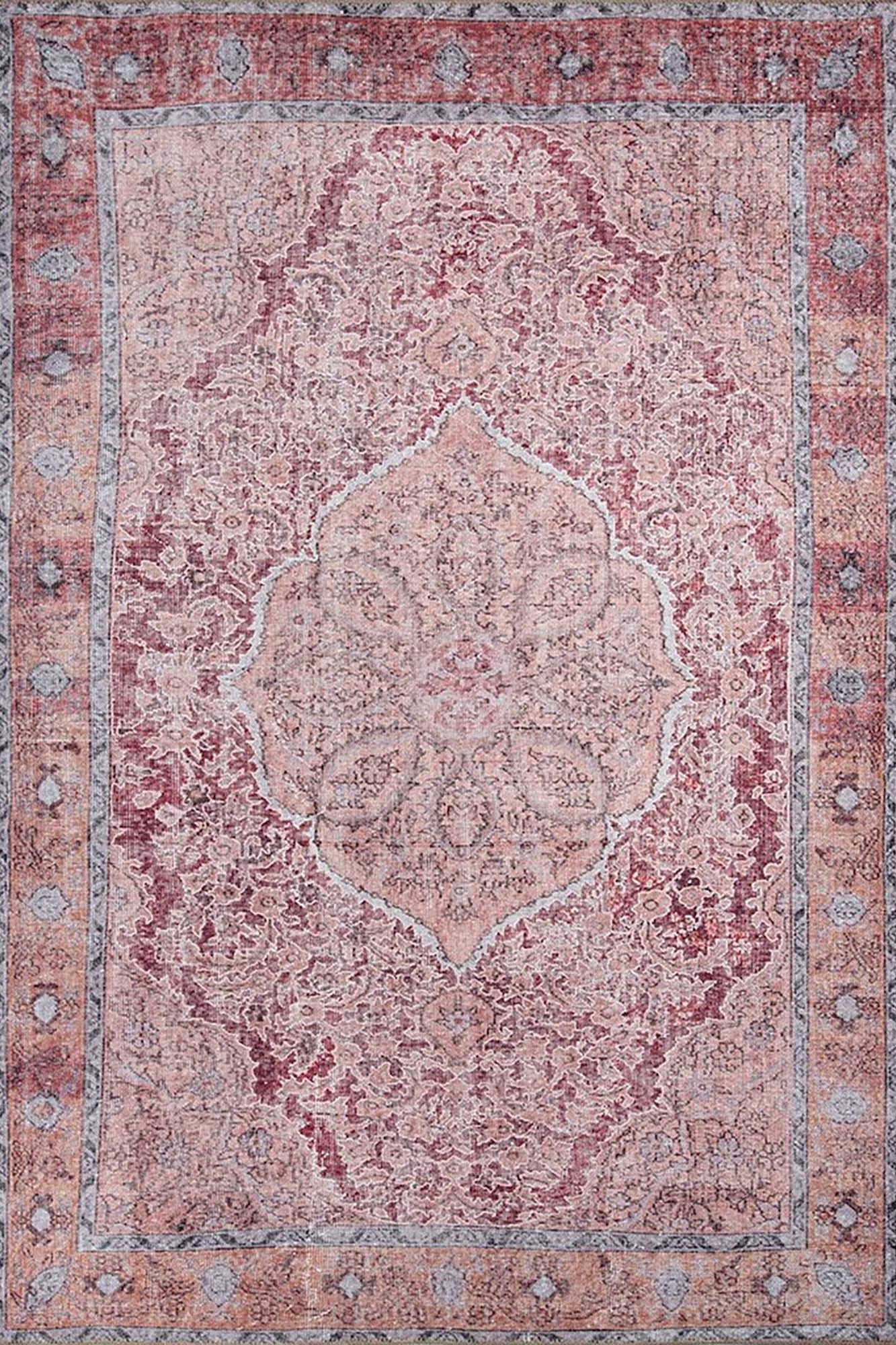 Ella Shabby Chic Oriental Pink Area Rug
