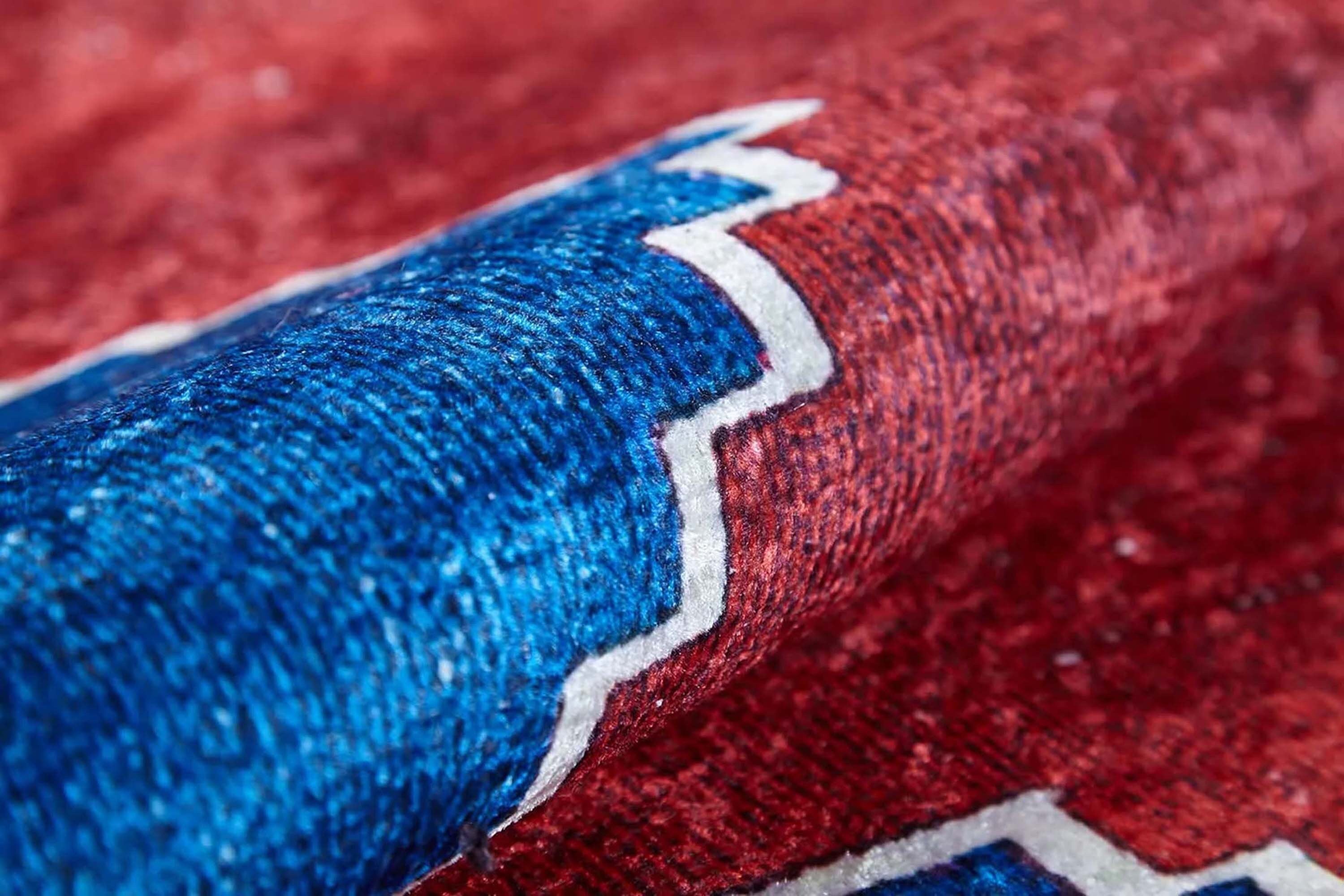 Elma Turkish Kilim Flatweave Red Blue Rug