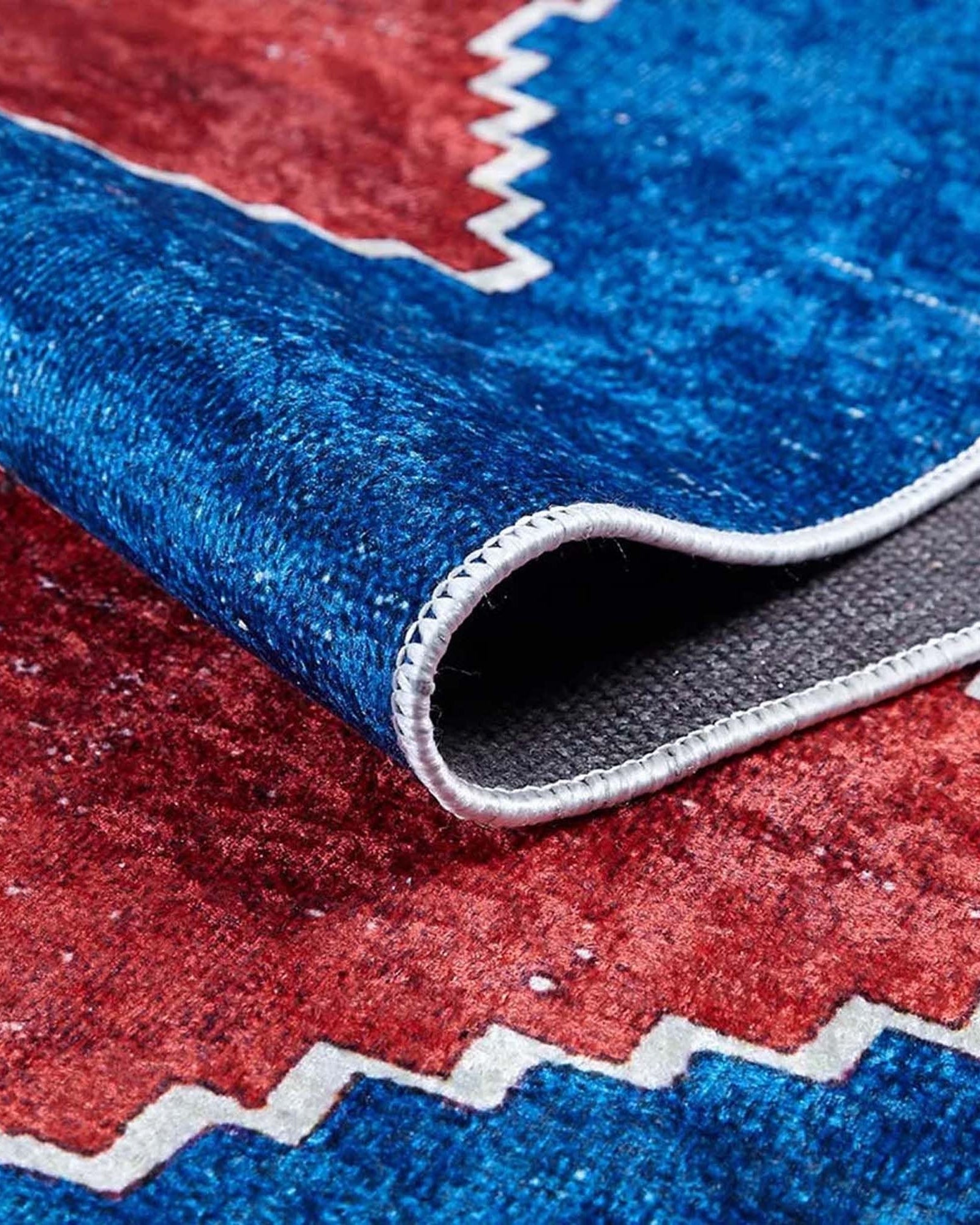 Elma Turkish Kilim Flatweave Red Blue Rug