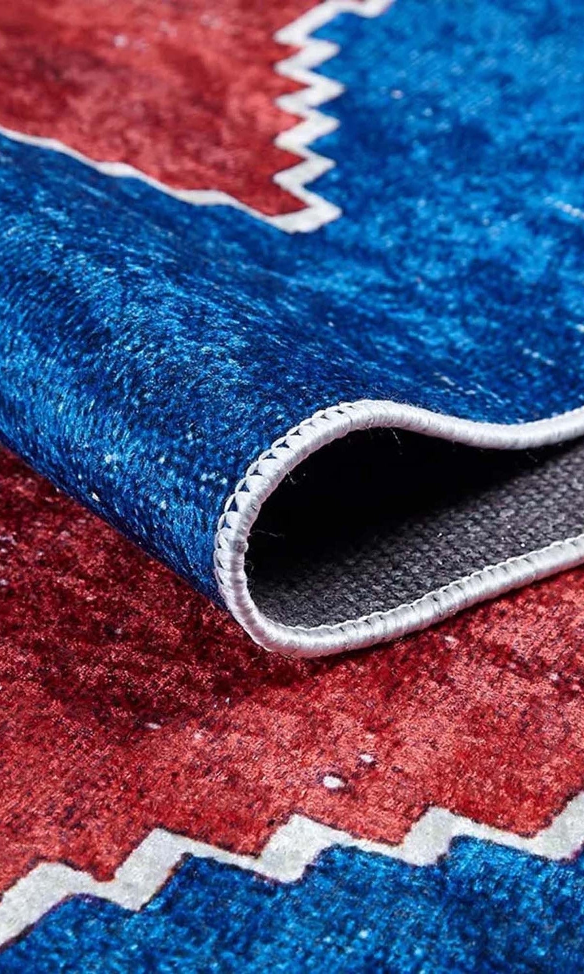 Elma Turkish Kilim Flatweave Red Blue Rug