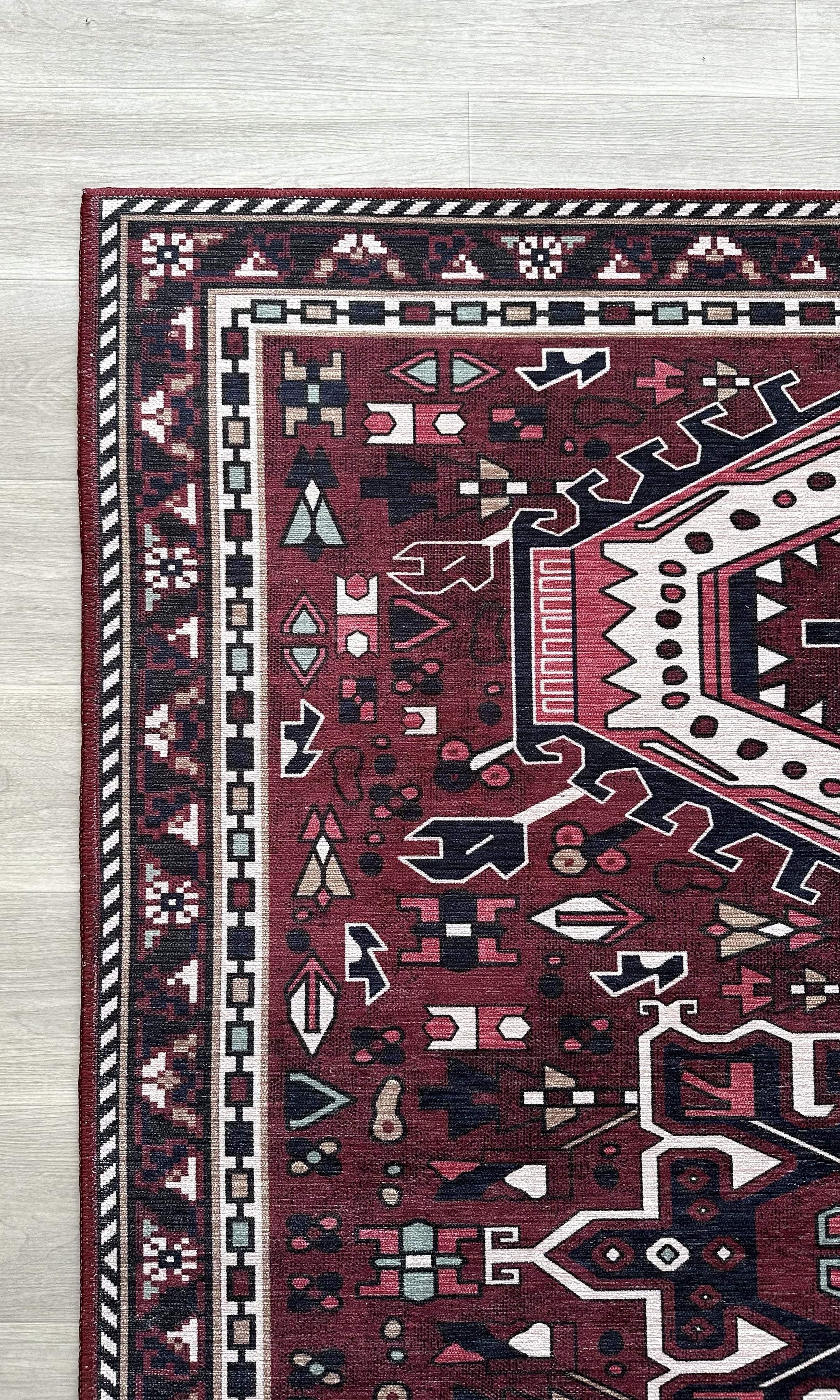 Elodie Red Burgundy Heriz Persian Rug