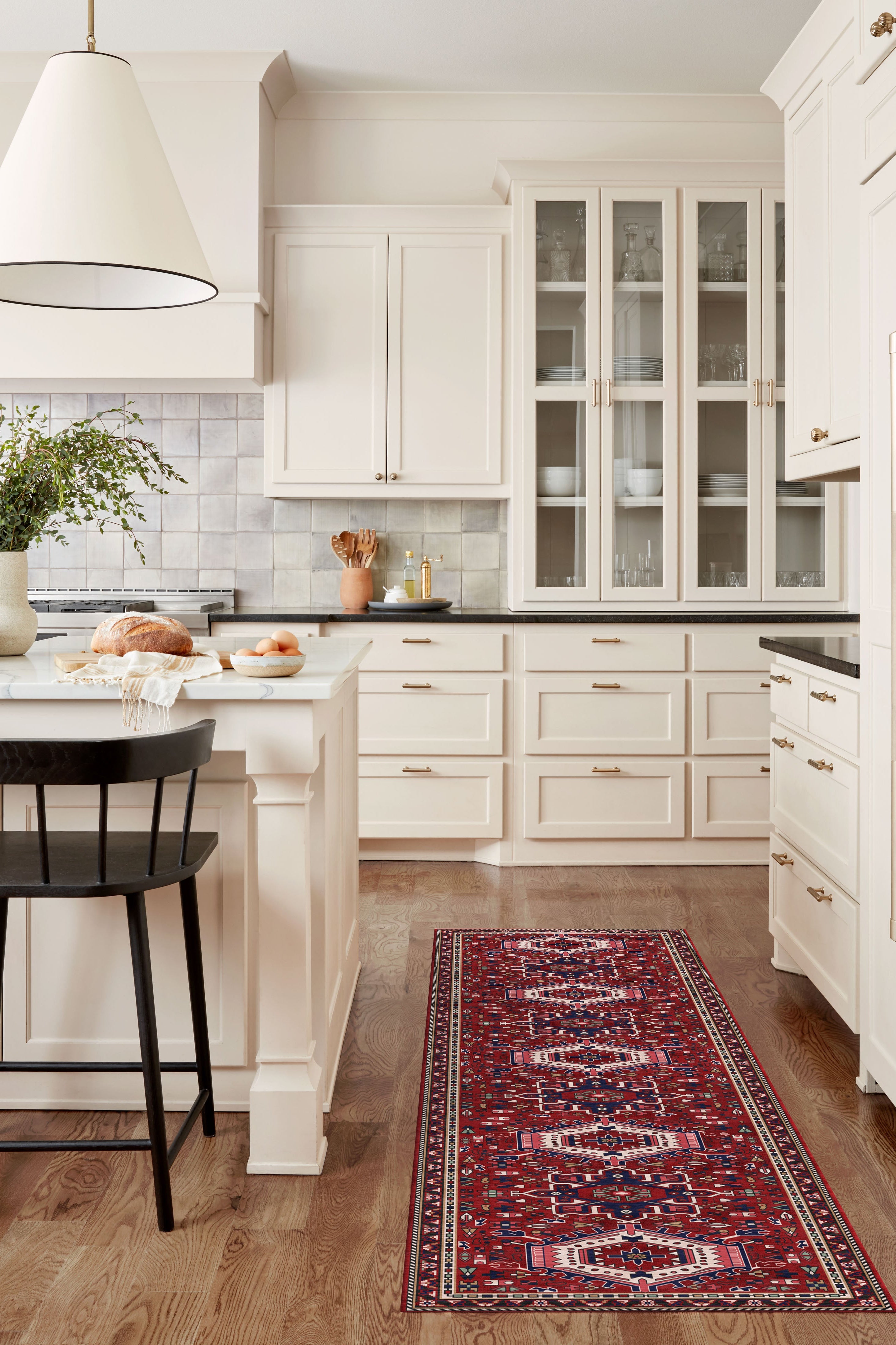 Elodie Red Burgundy Heriz Persian Rug