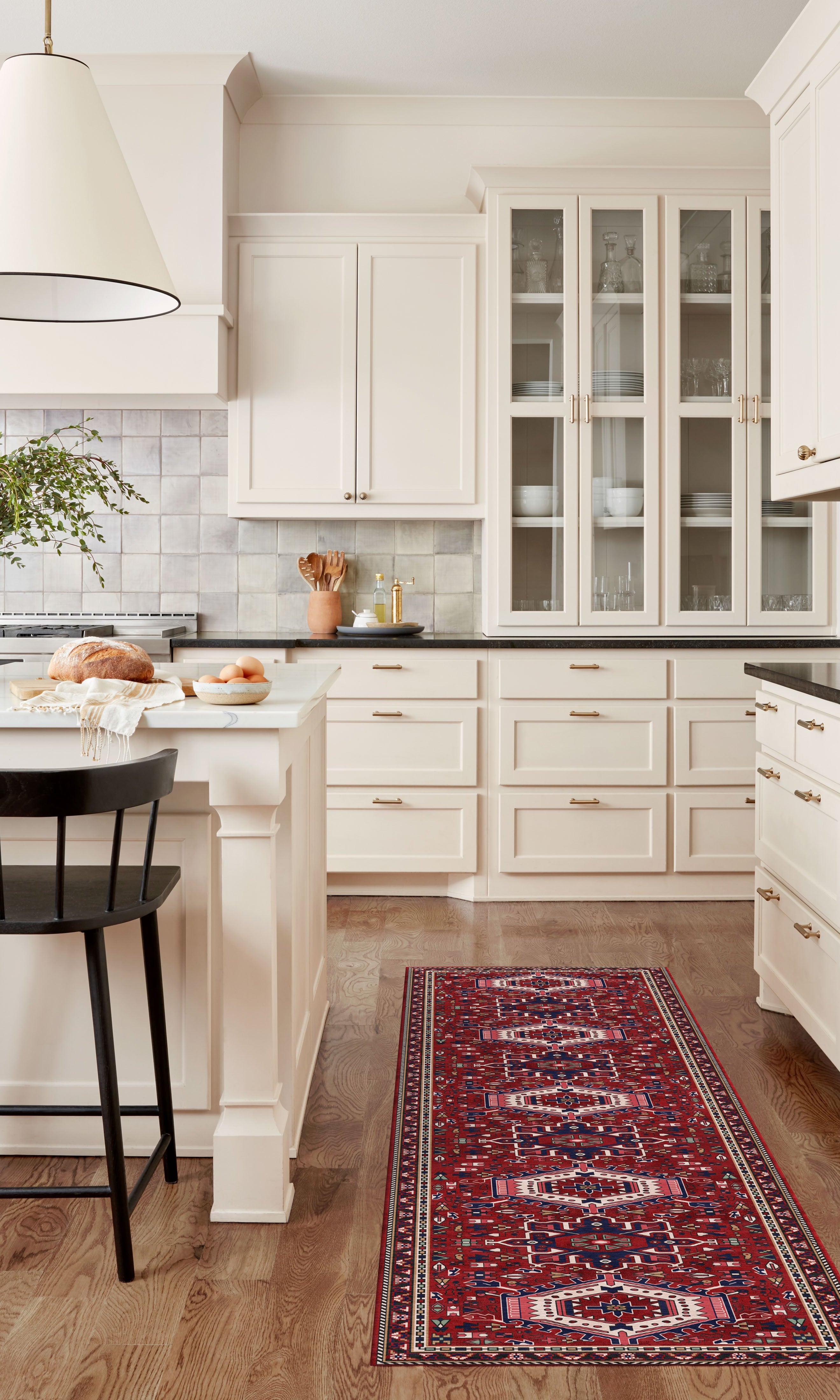 Elodie Red Burgundy Heriz Persian Rug