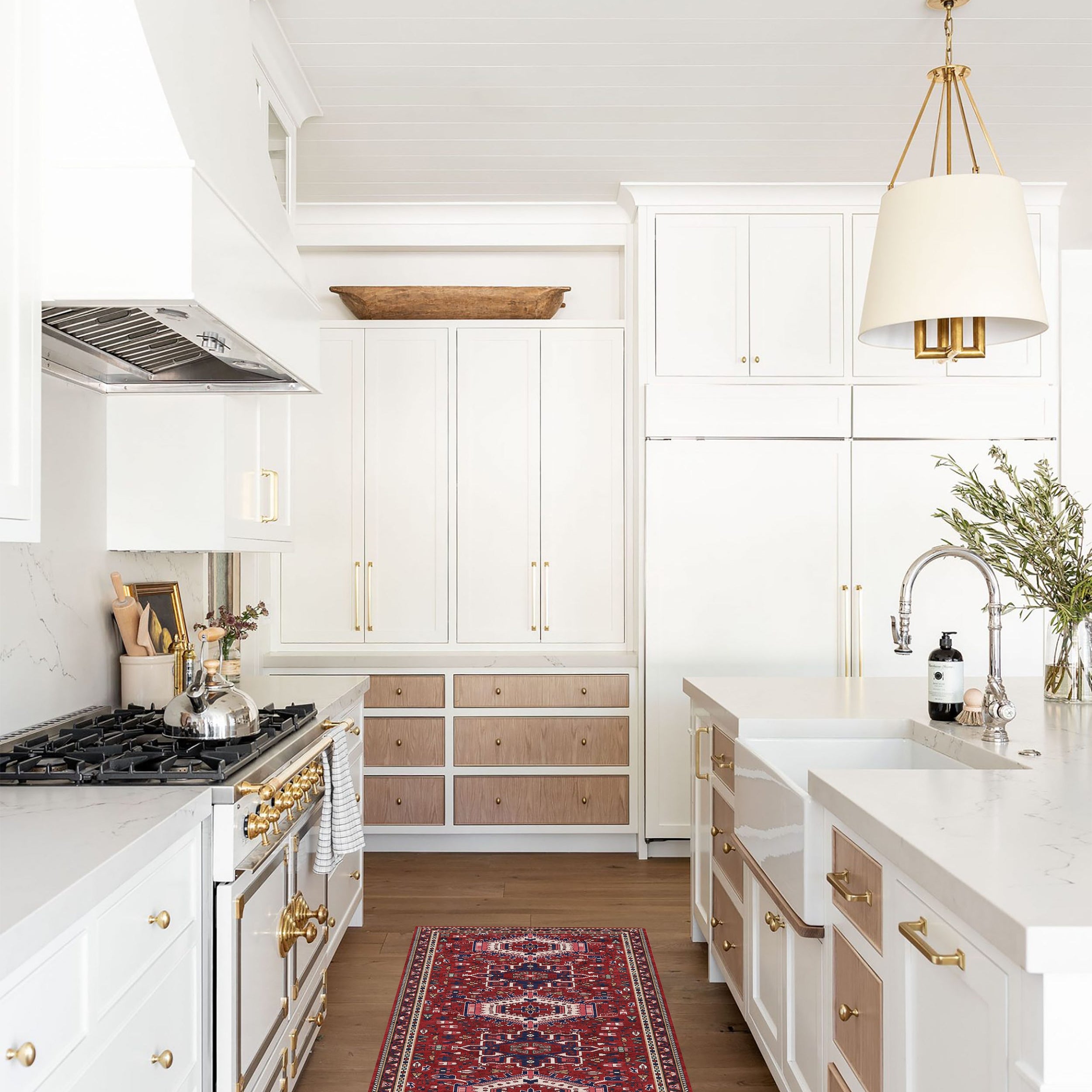 Elodie Red Burgundy Heriz Persian Rug