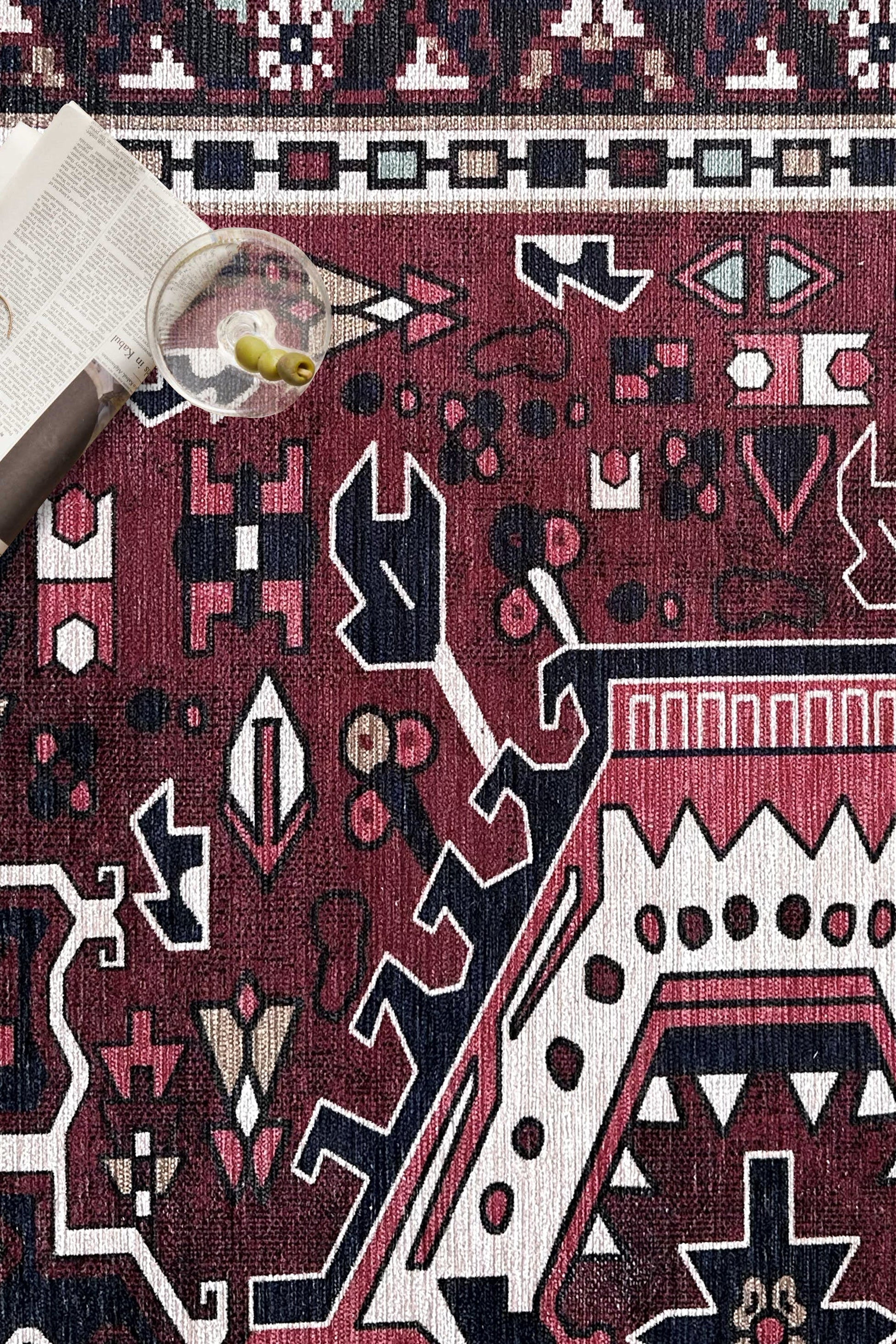 Elodie Red Burgundy Heriz Persian Rug