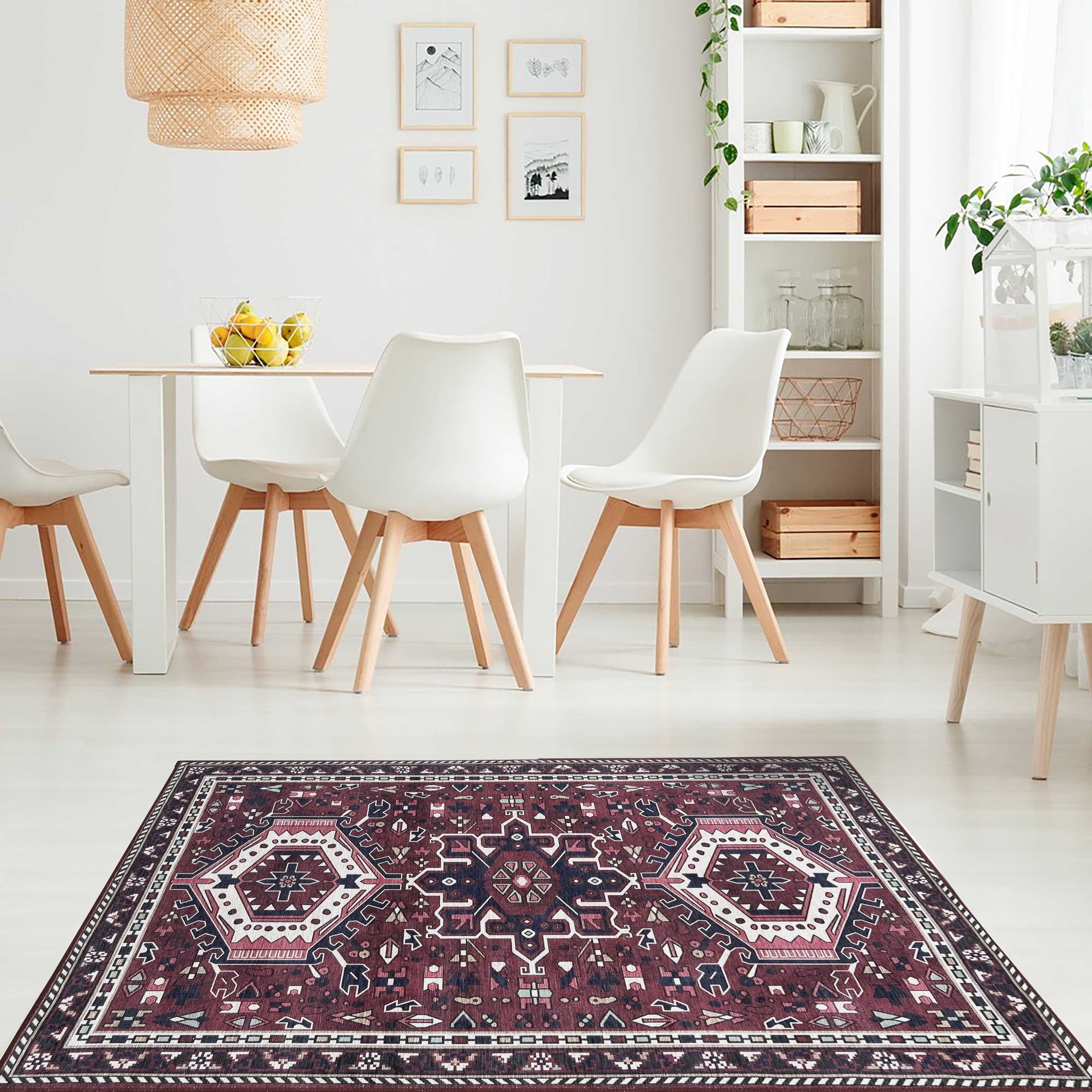 Elodie Red Burgundy Heriz Persian Rug