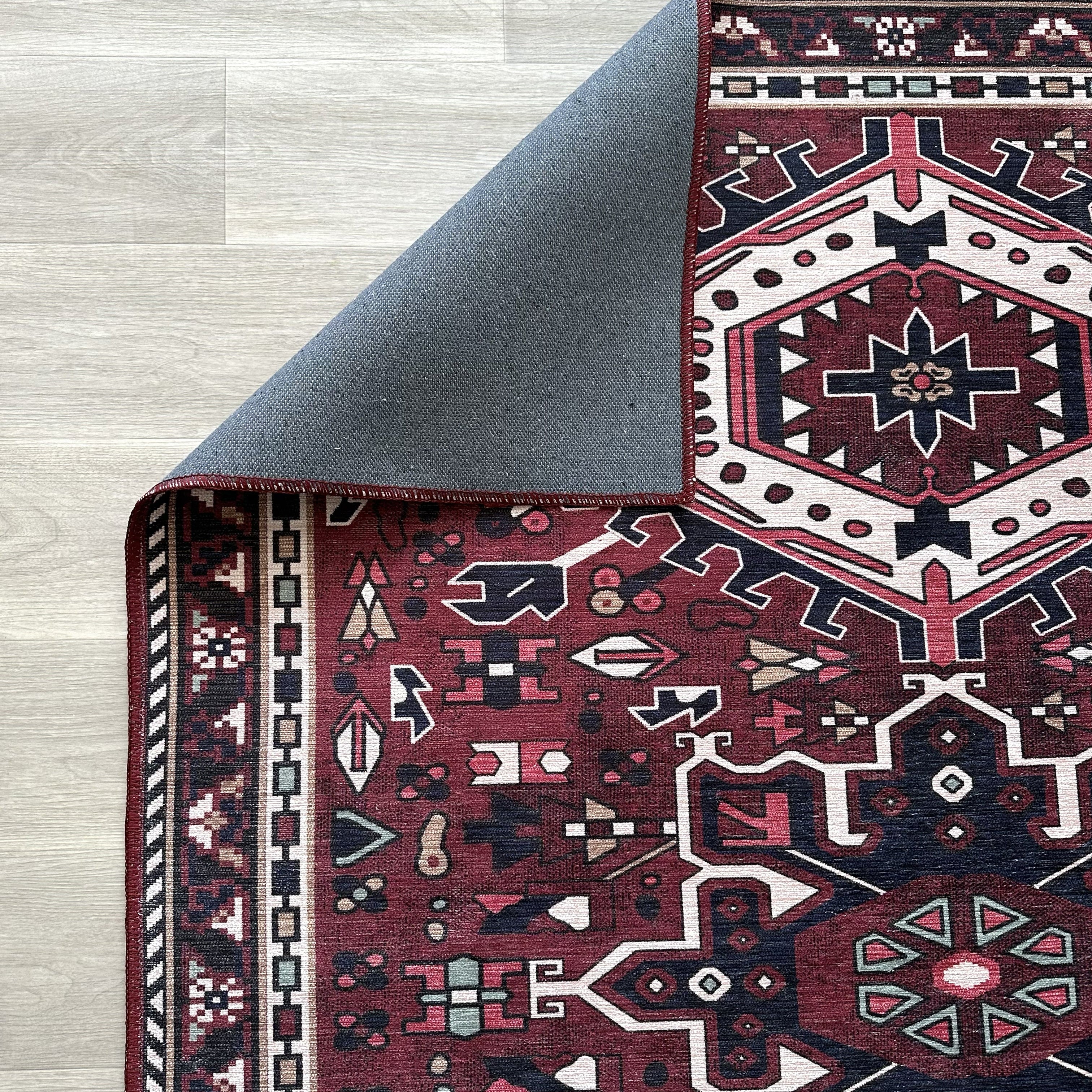 Elodie Red Burgundy Heriz Persian Rug