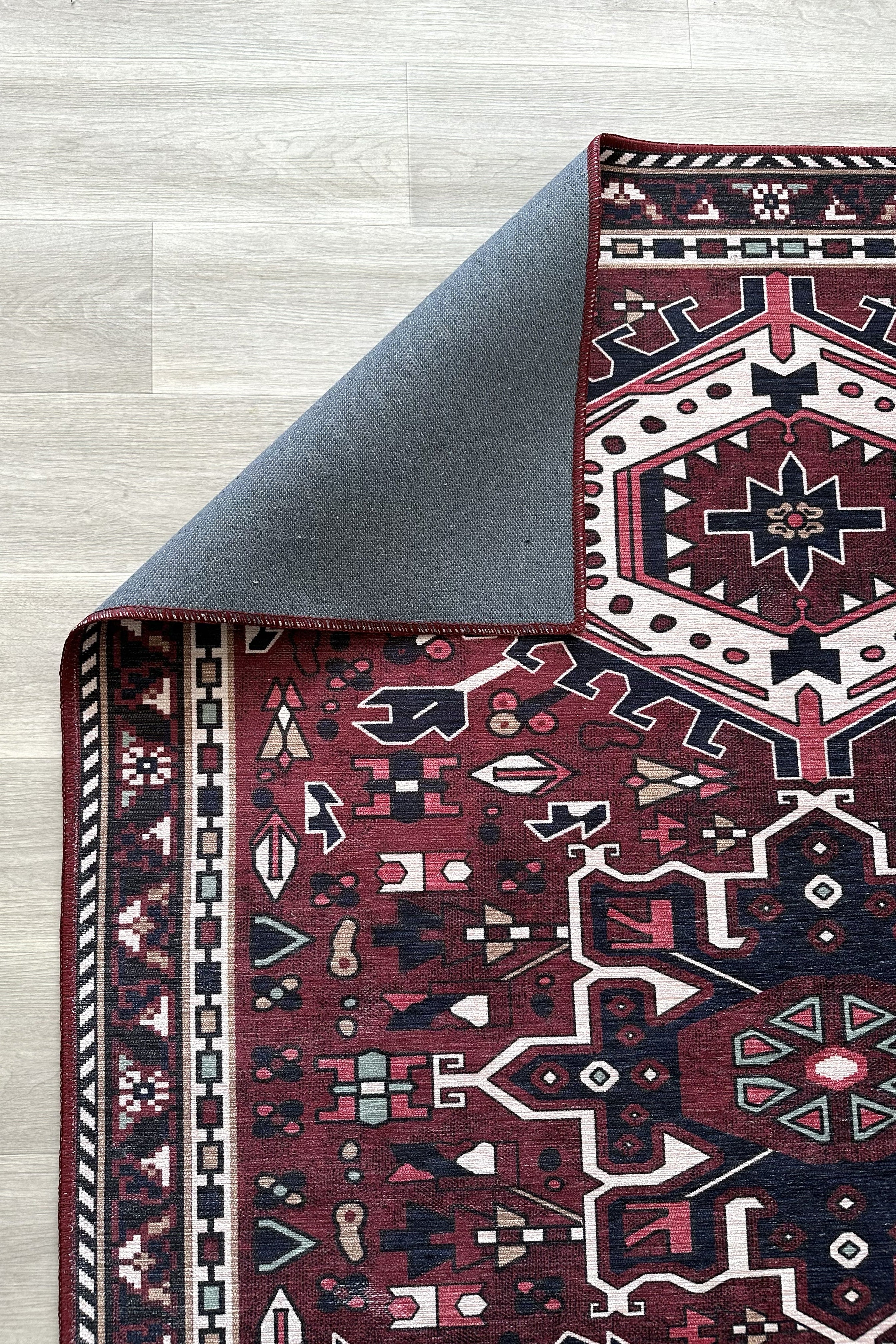 Elodie Red Burgundy Heriz Persian Rug