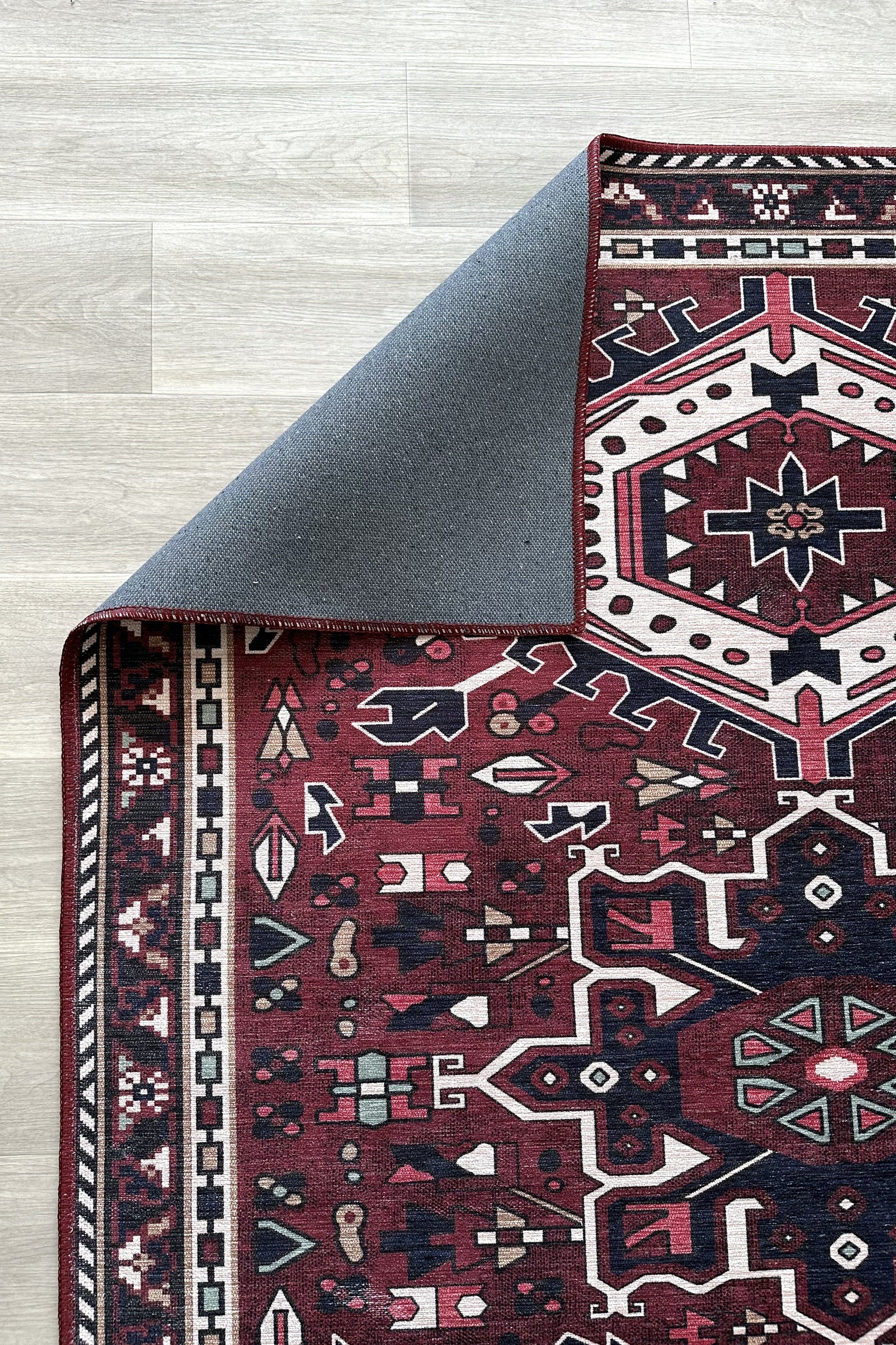Elodie Red Burgundy Heriz Persian Rug