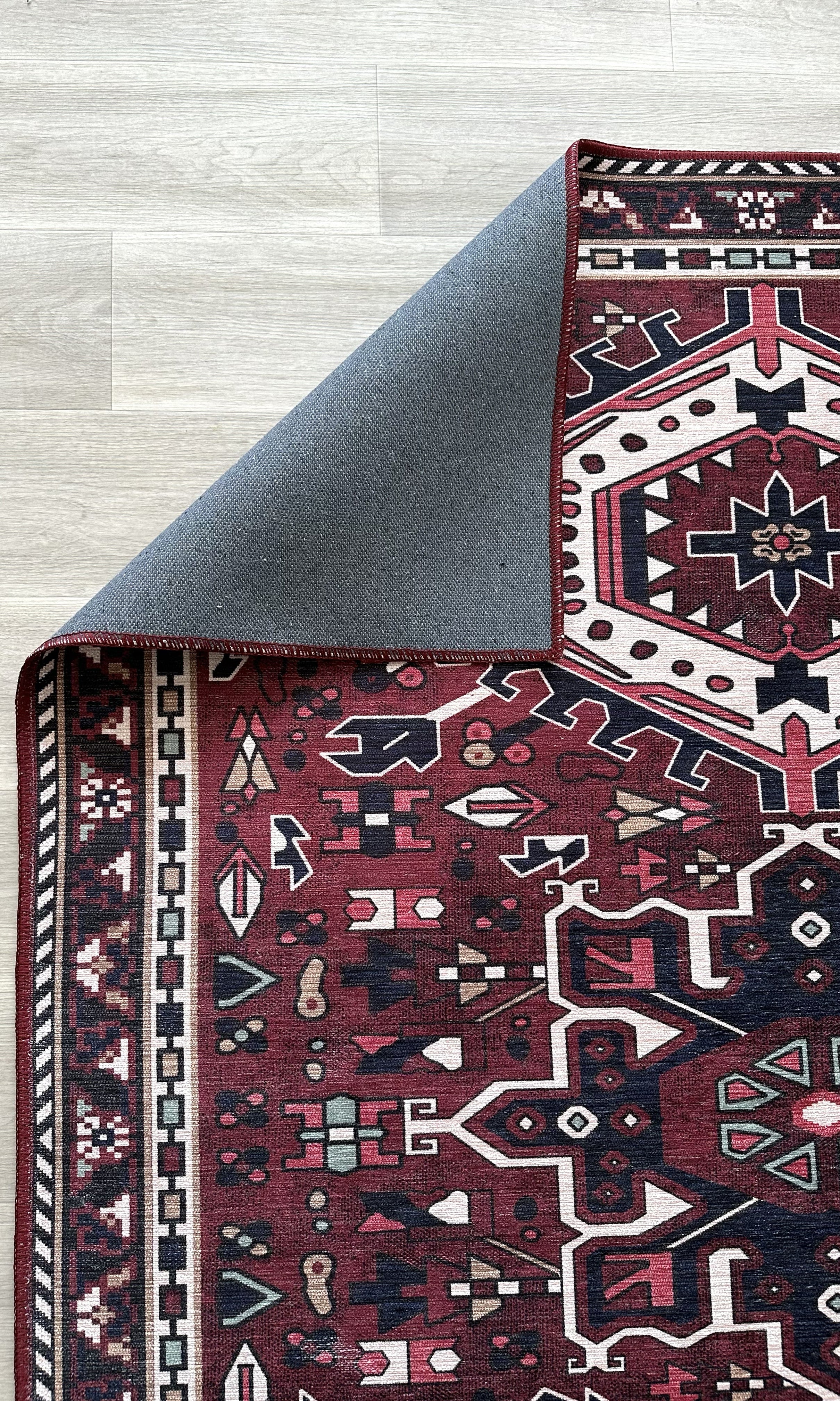 Elodie Red Burgundy Heriz Persian Rug