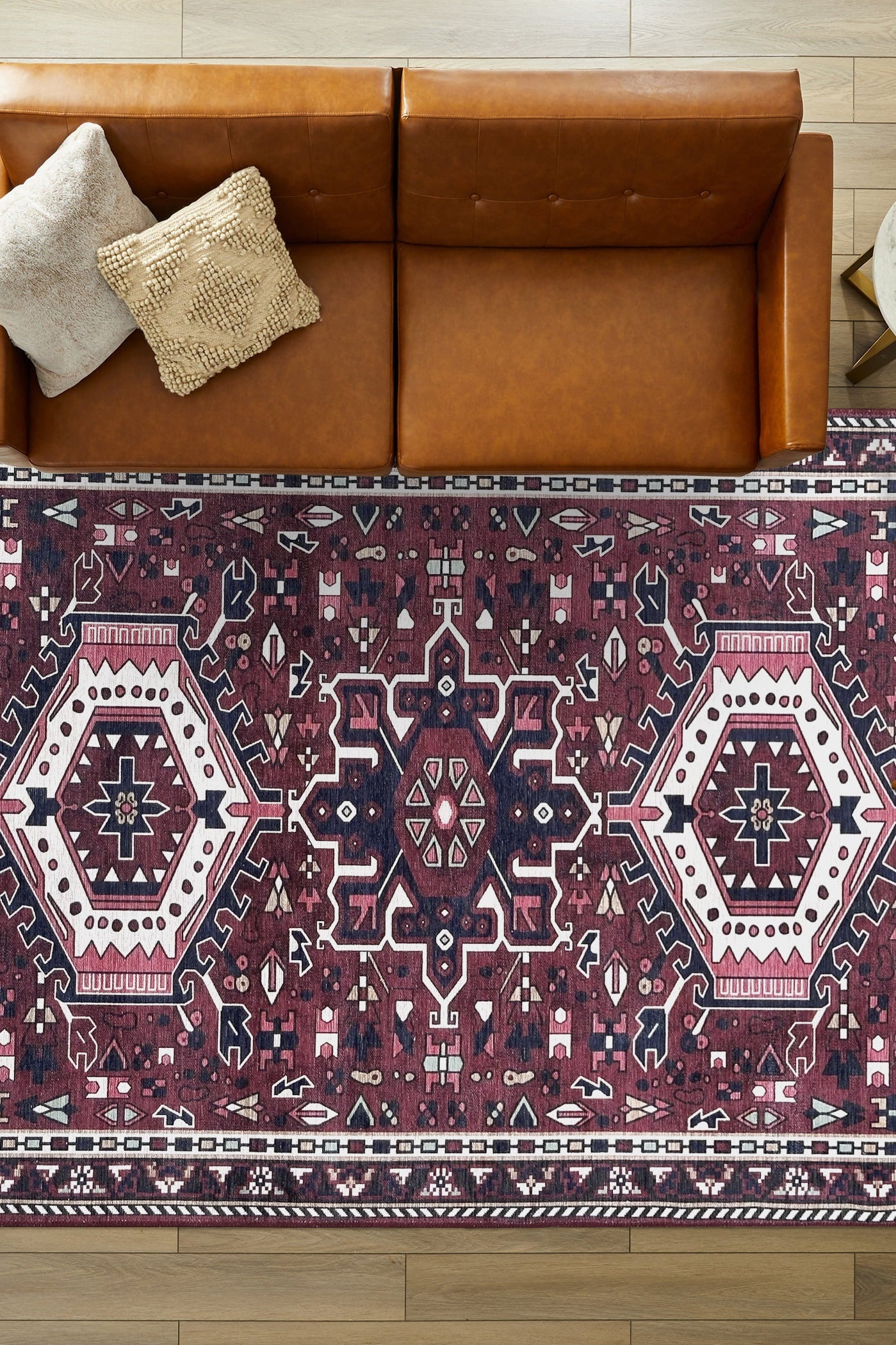 Elodie Red Burgundy Heriz Persian Rug