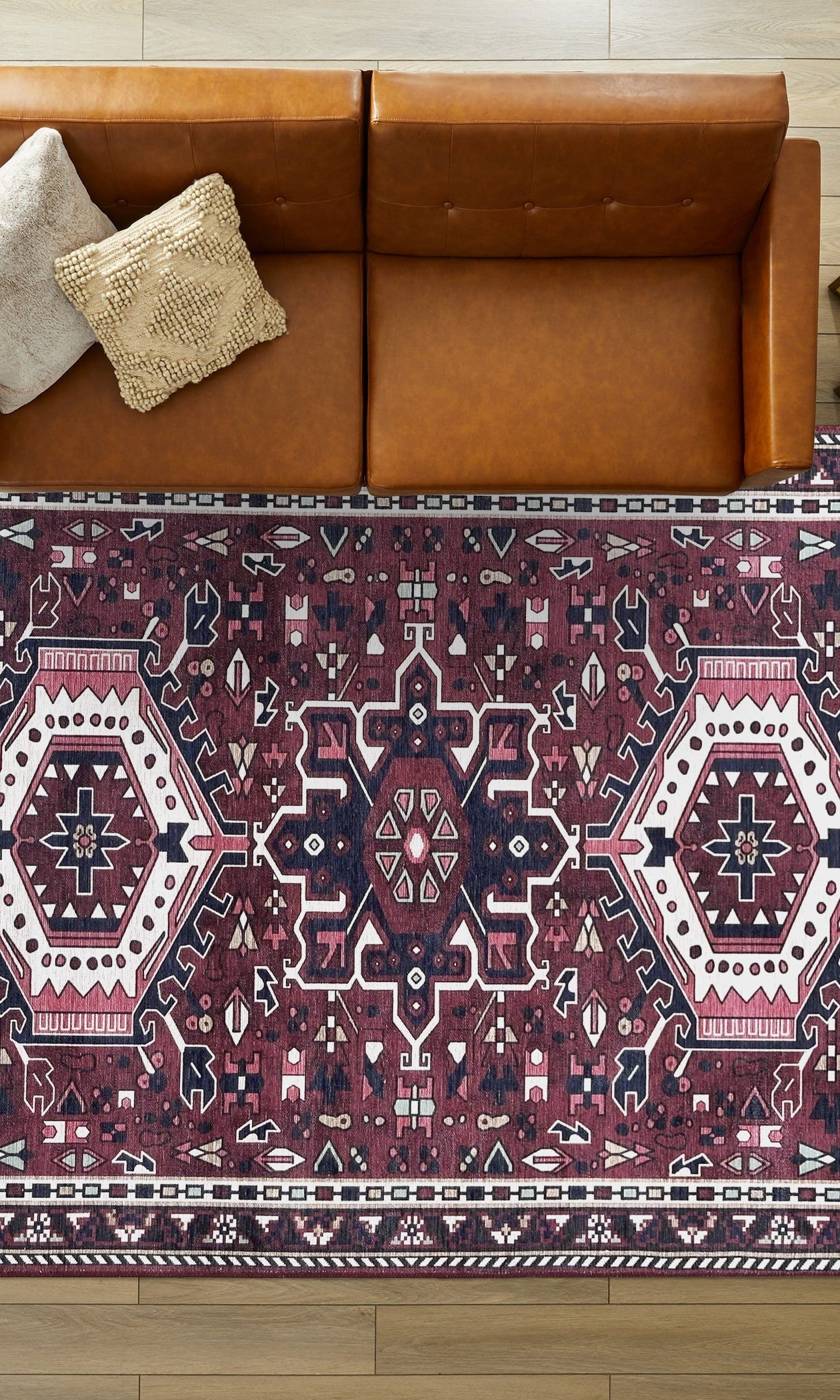 Elodie Red Burgundy Heriz Persian Rug