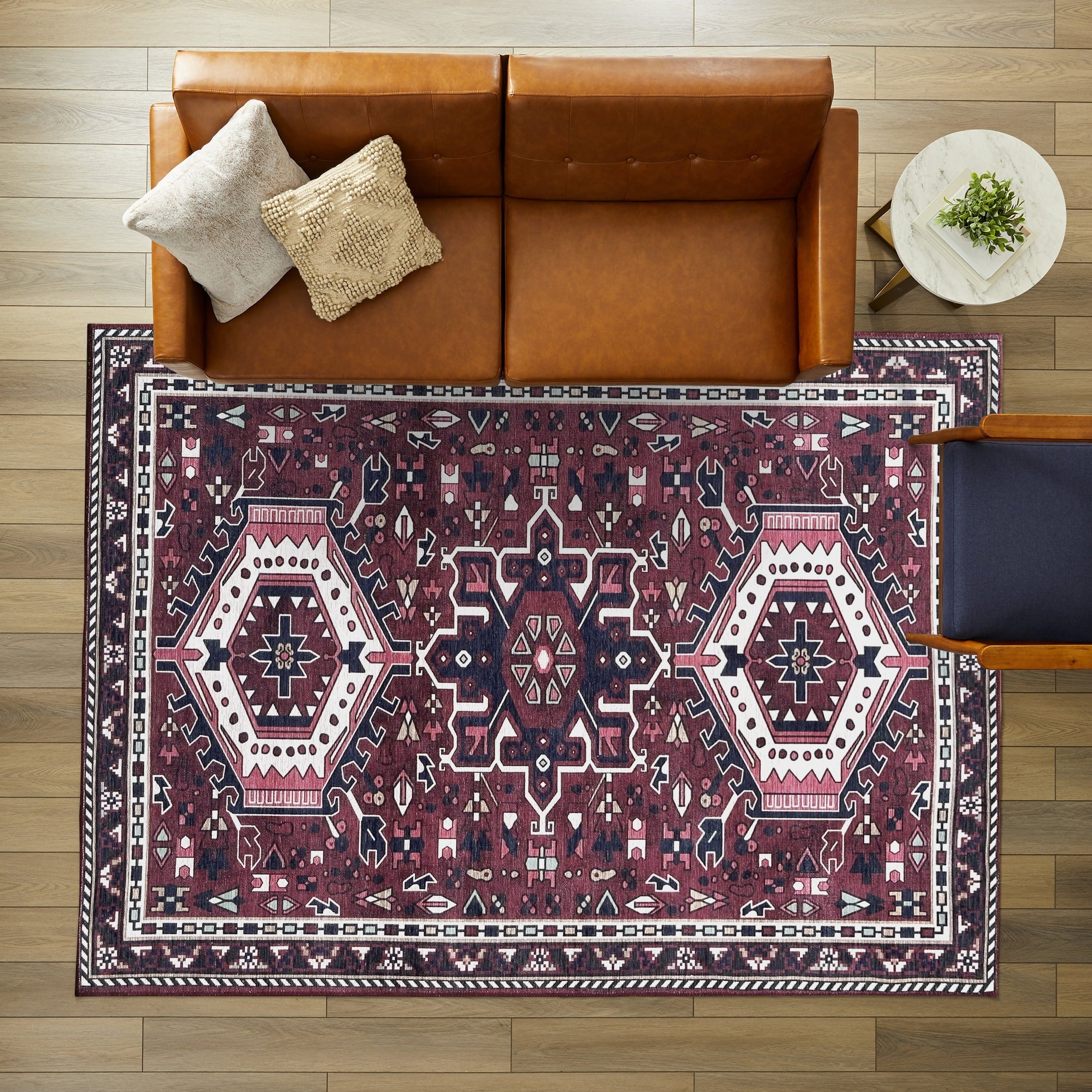 Elodie Red Burgundy Heriz Persian Rug