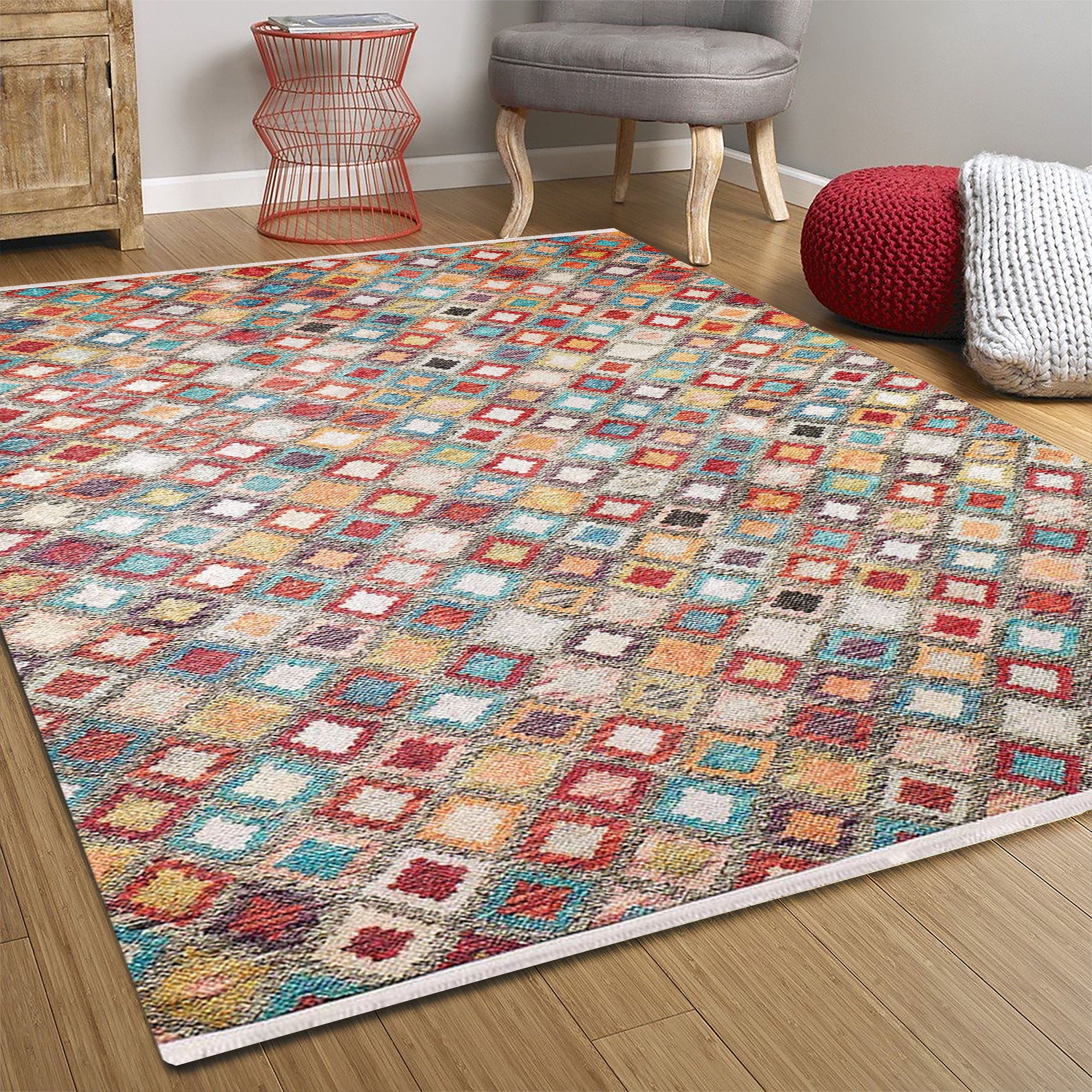 Emel Turkish Colorful Kilim Rug