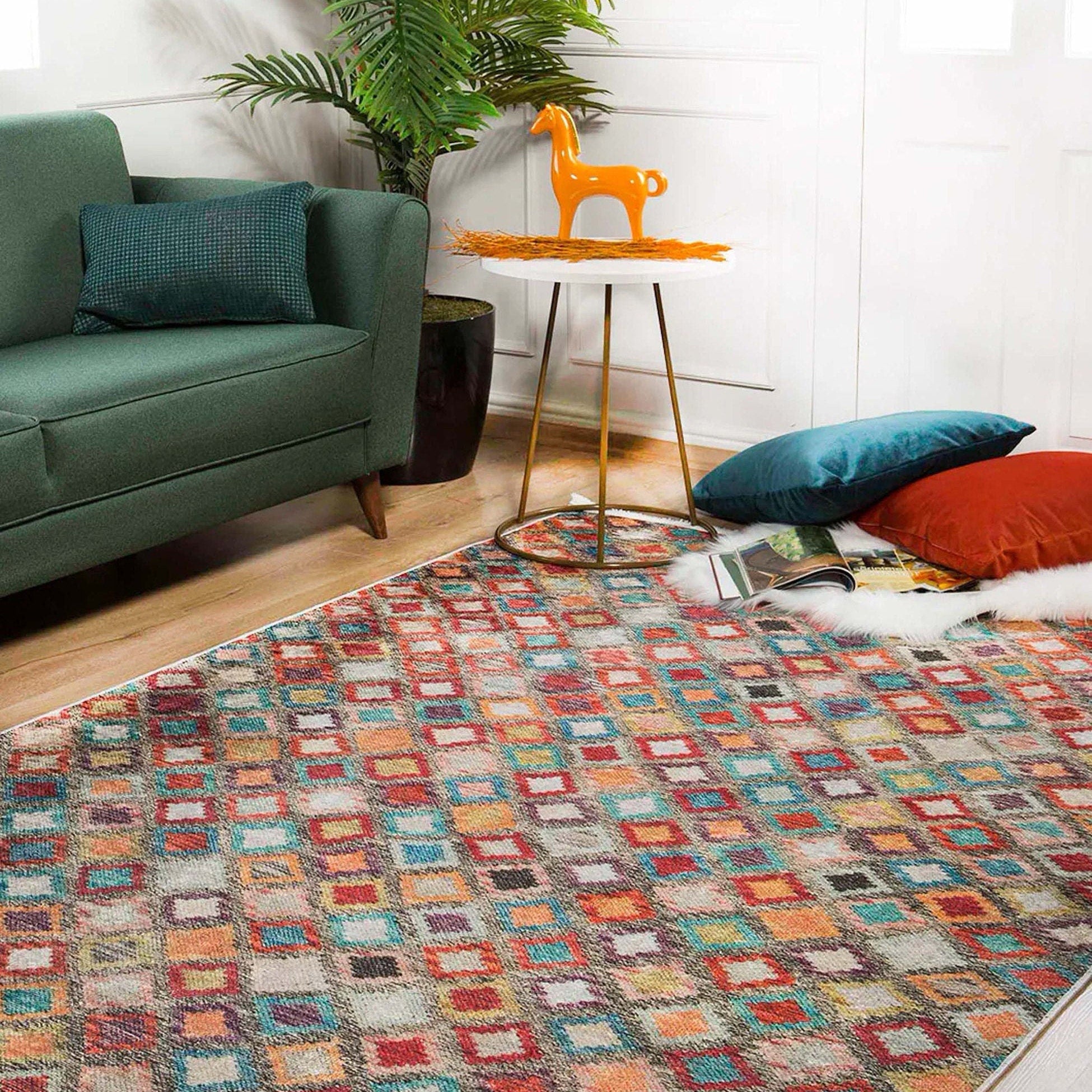 Emel Turkish Colorful Kilim Rug