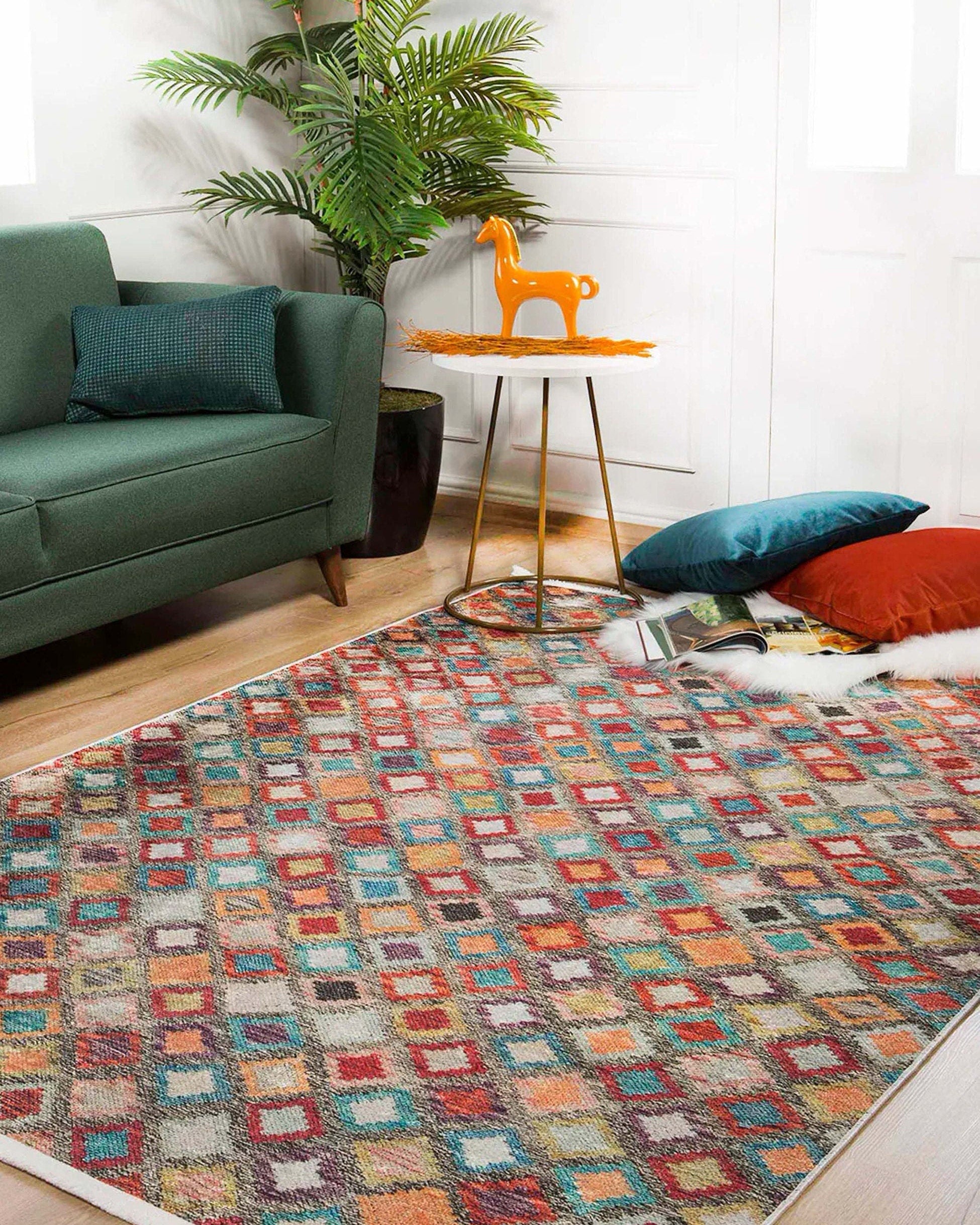 Emel Turkish Colorful Kilim Rug