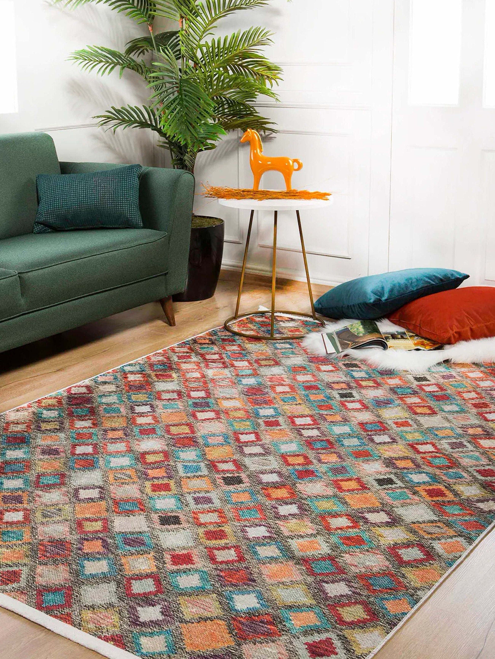 Emel Turkish Colorful Kilim Rug