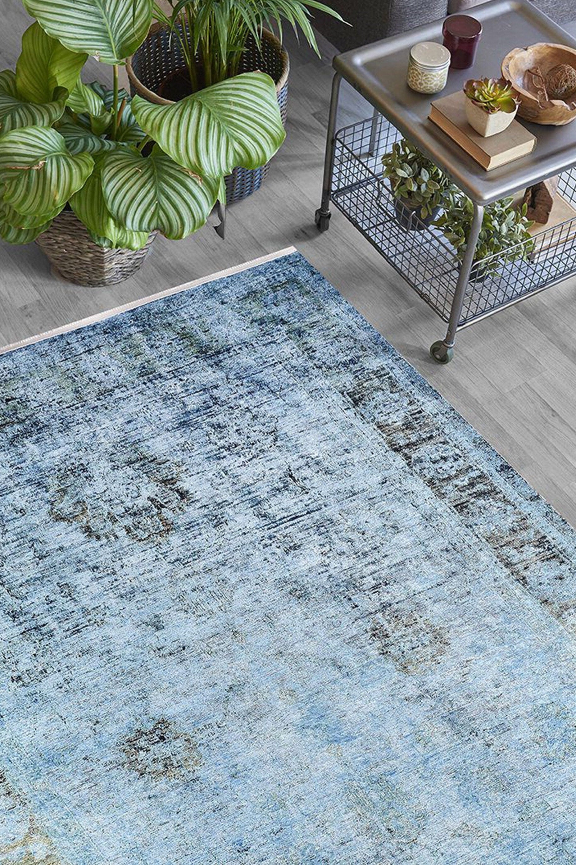 Emma Turkish Light Blue Oushak Rug