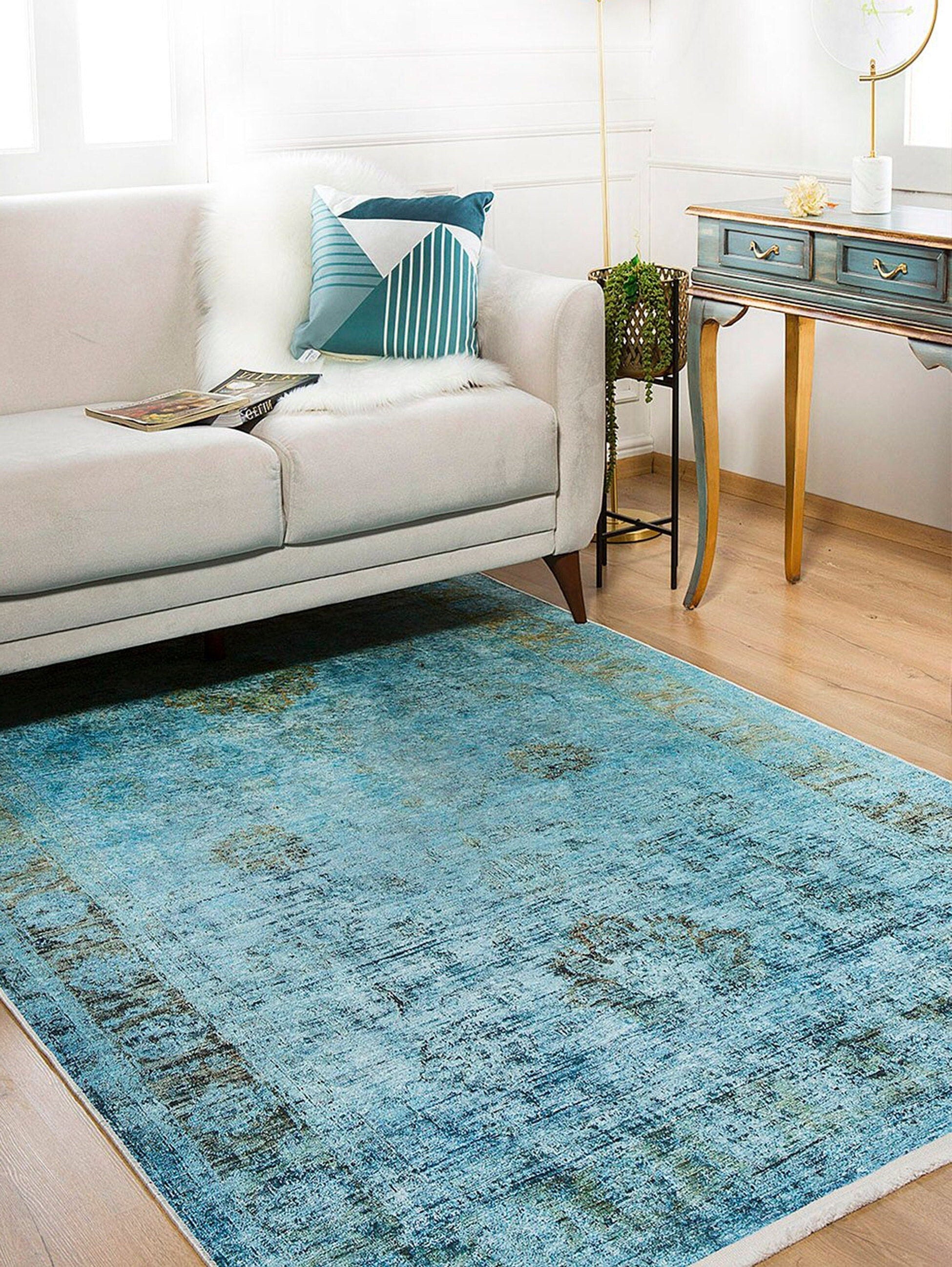Emma Turkish Light Blue Oushak Rug