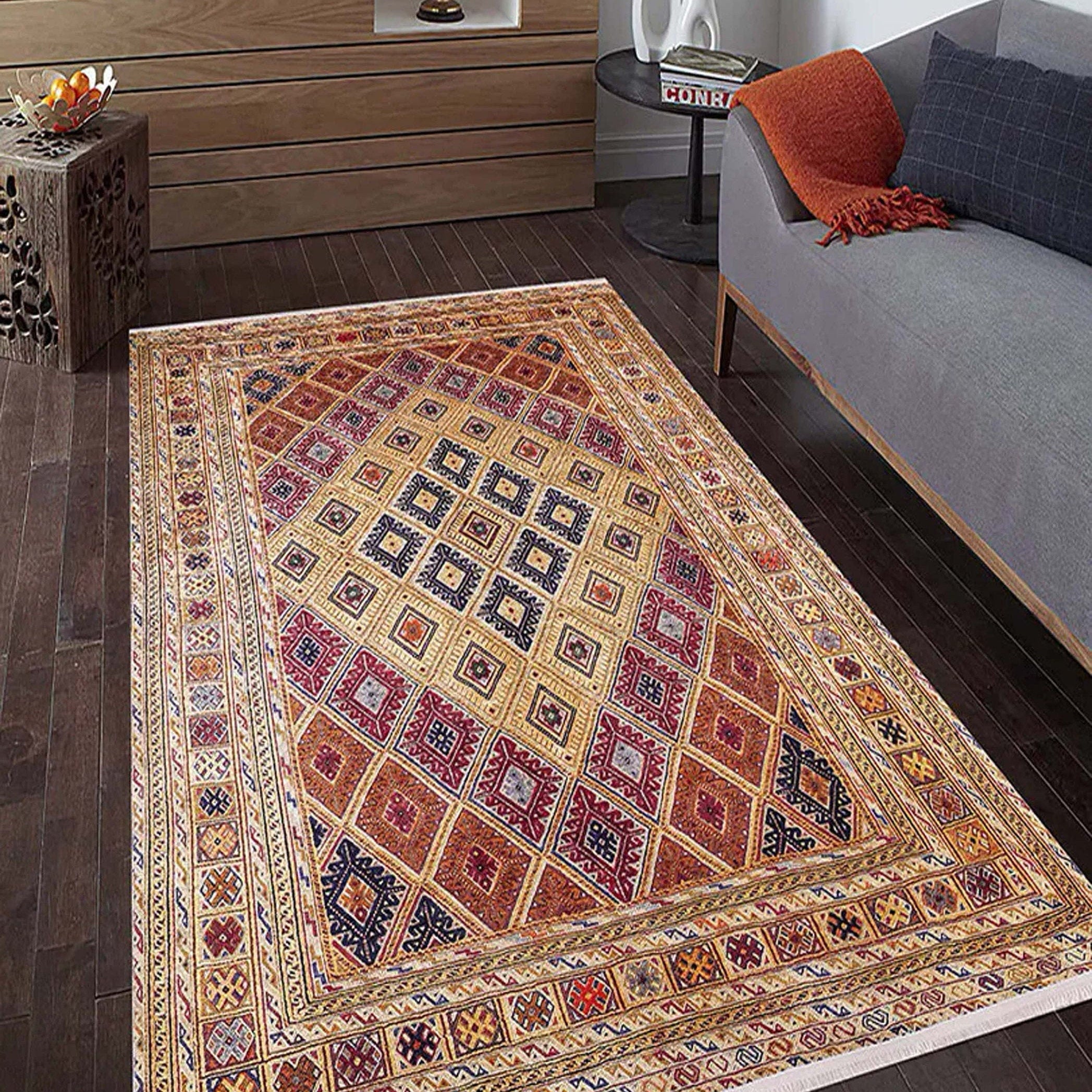 Emra Turkish Kilim Muted Orange Rug