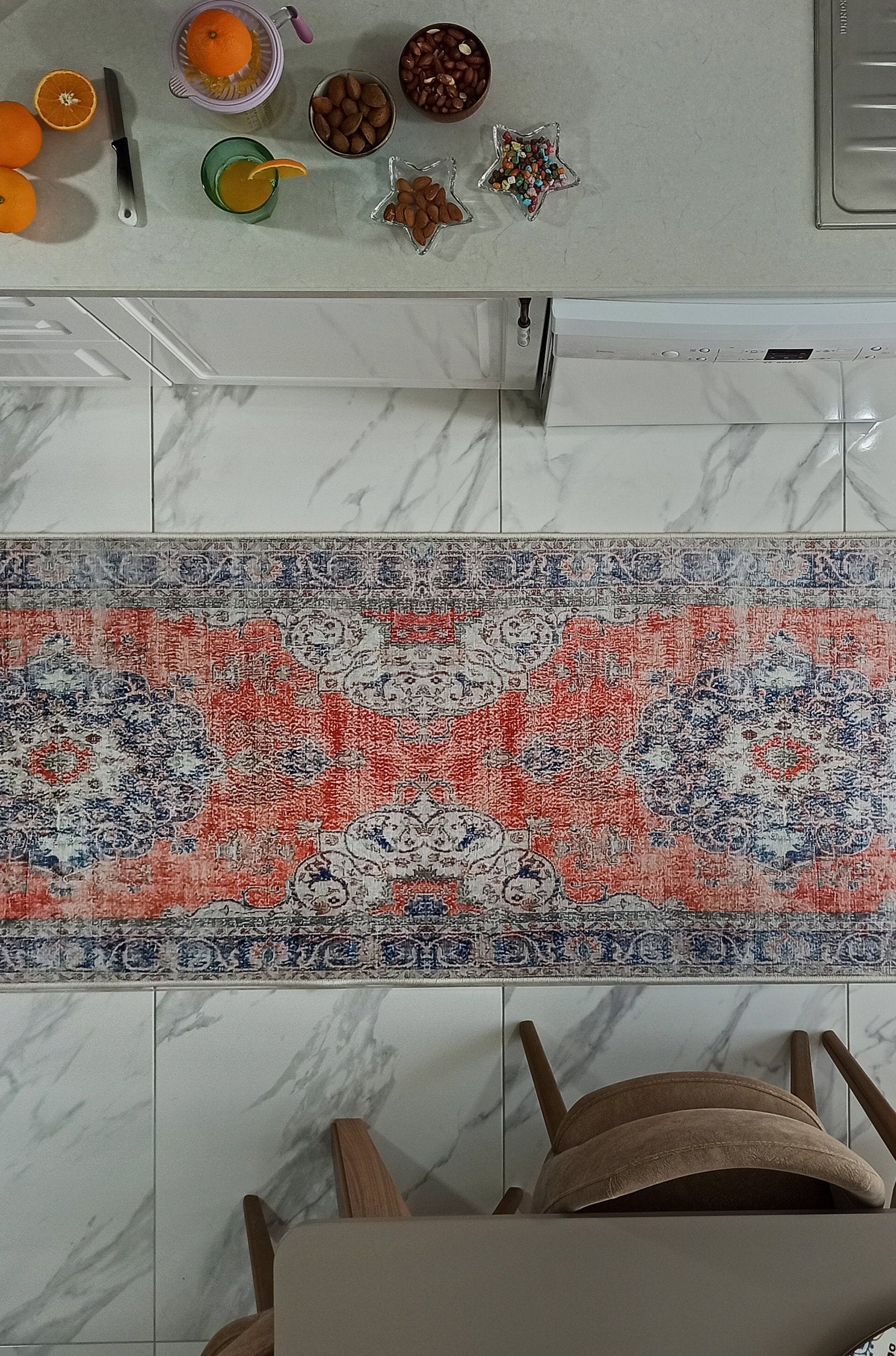 Eva Runner Turkish Burnt Orange & Teal Runner Rug