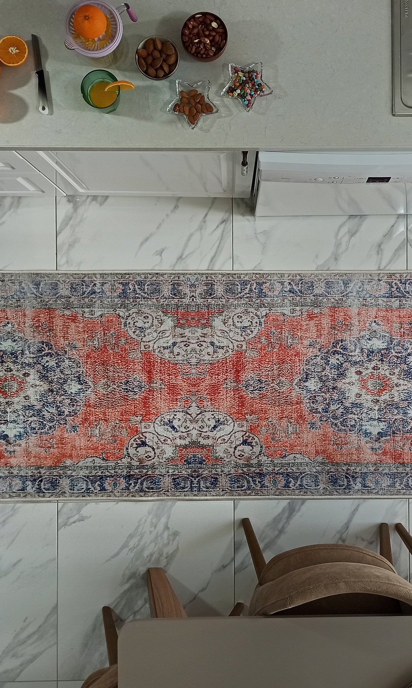 Eva Runner Turkish Burnt Orange & Teal Runner Rug