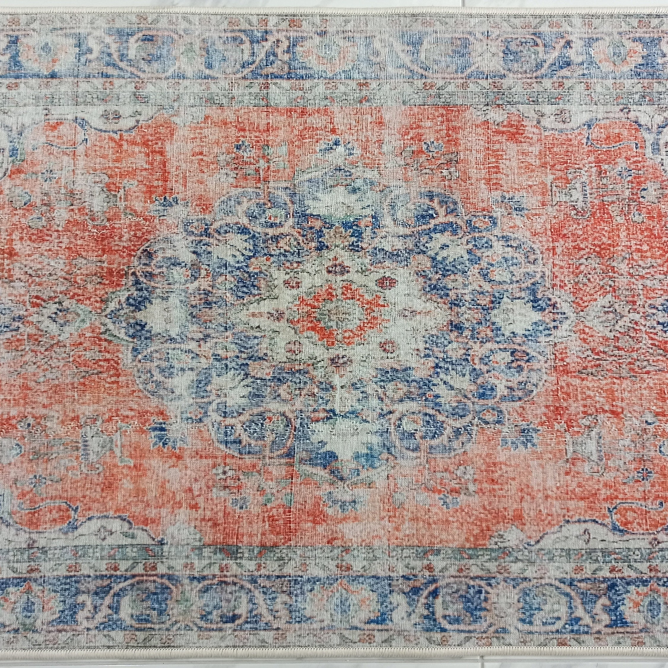 Eva Runner Turkish Burnt Orange & Teal Runner Rug
