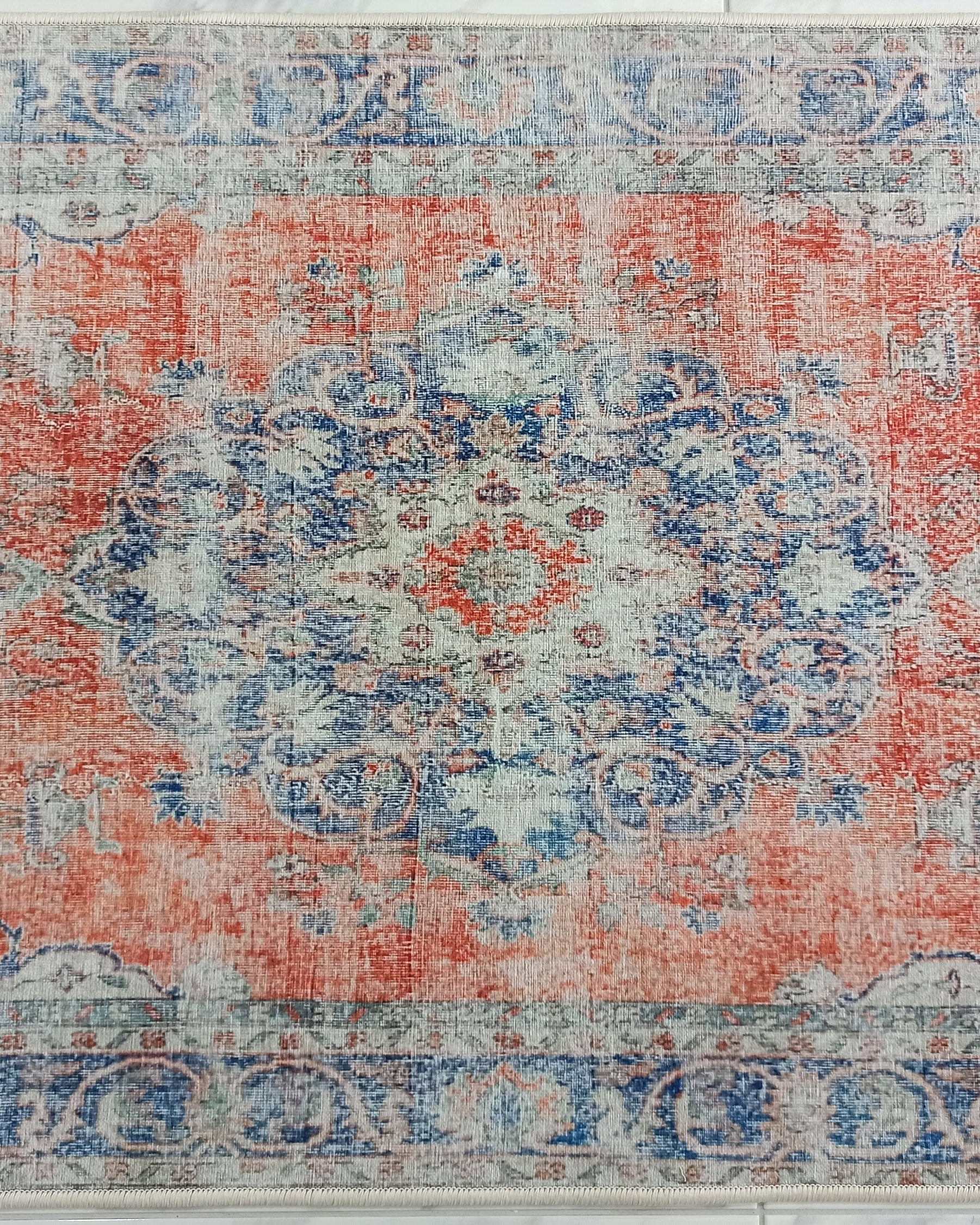 Eva Runner Turkish Burnt Orange & Teal Runner Rug