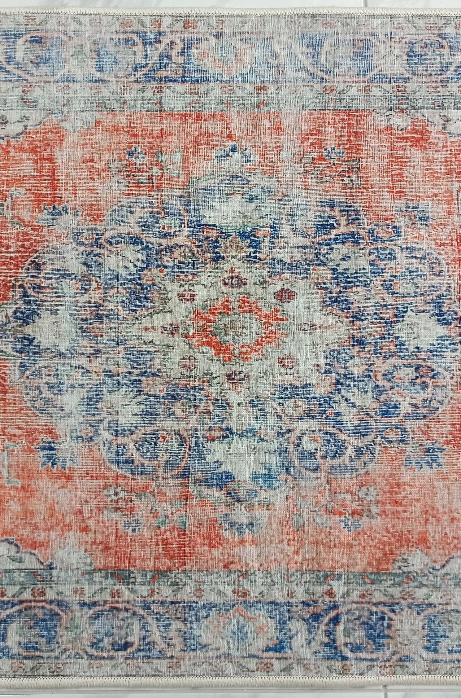 Eva Runner Turkish Burnt Orange & Teal Runner Rug