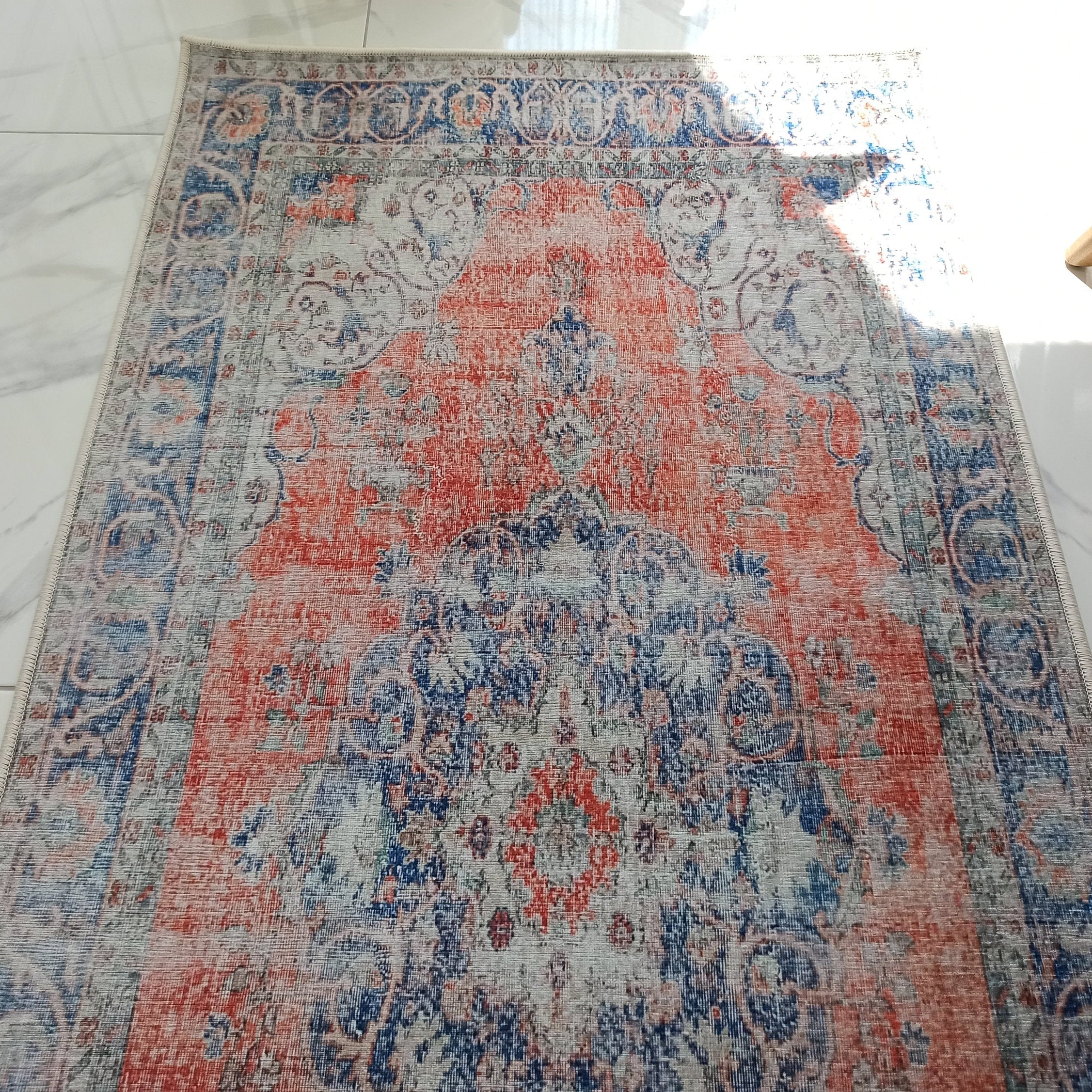 Eva Runner Turkish Burnt Orange & Teal Runner Rug