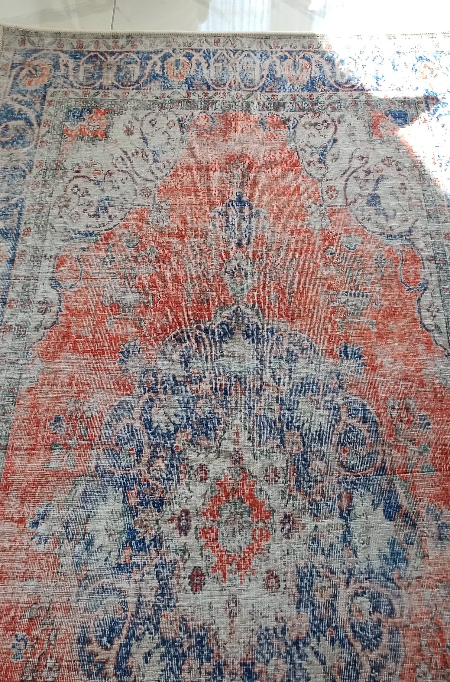 Eva Runner Turkish Burnt Orange & Teal Runner Rug