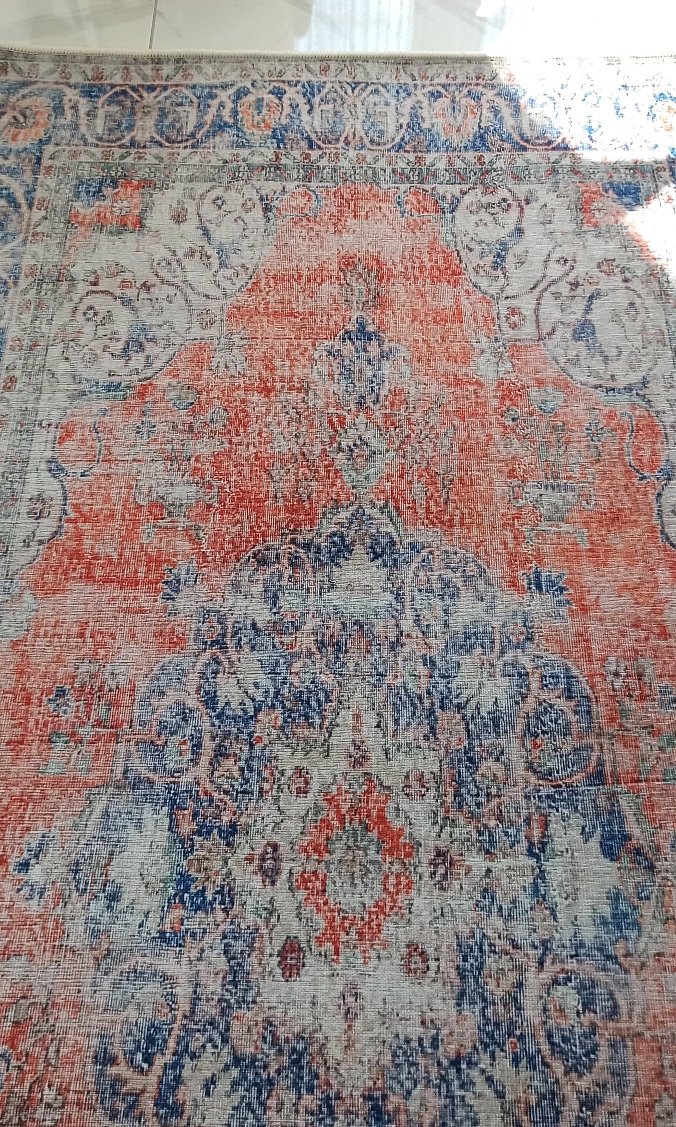 Eva Runner Turkish Burnt Orange & Teal Runner Rug